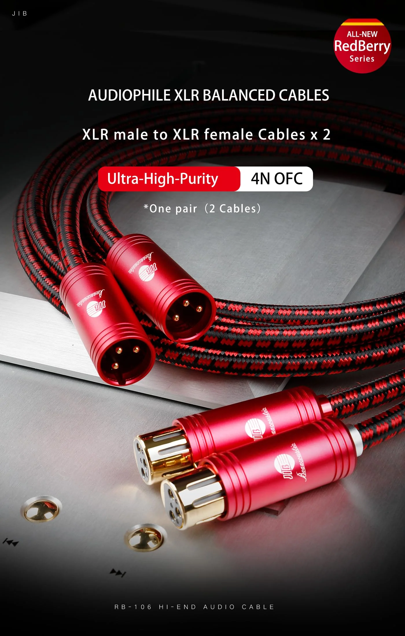 XLR Balanced Audio Cable,Ultra High Purity Oxygen Free Copper Multi - Stranded Conductor, Robust Dual Shielding (Aluminum Foil + Copper Braiding), 24K Gold - Plated Connectors for HiFi Systems 9.84ft 9.84ft/3m - Image 2