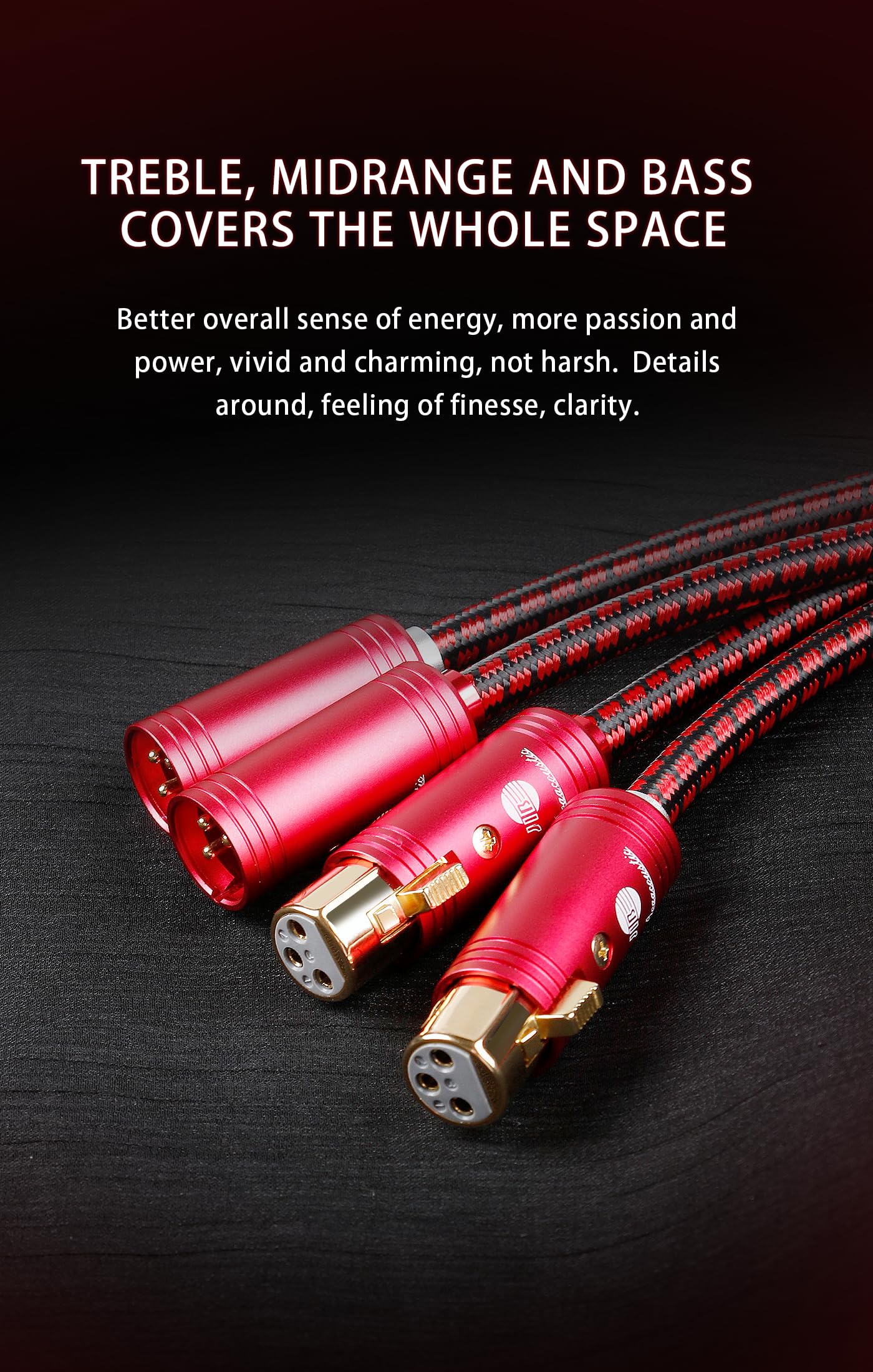 XLR Balanced Audio Cable,Ultra High Purity Oxygen Free Copper Multi - Stranded Conductor, Robust Dual Shielding (Aluminum Foil + Copper Braiding), 24K Gold - Plated Connectors for HiFi Systems 9.84ft 9.84ft/3m - Image 5