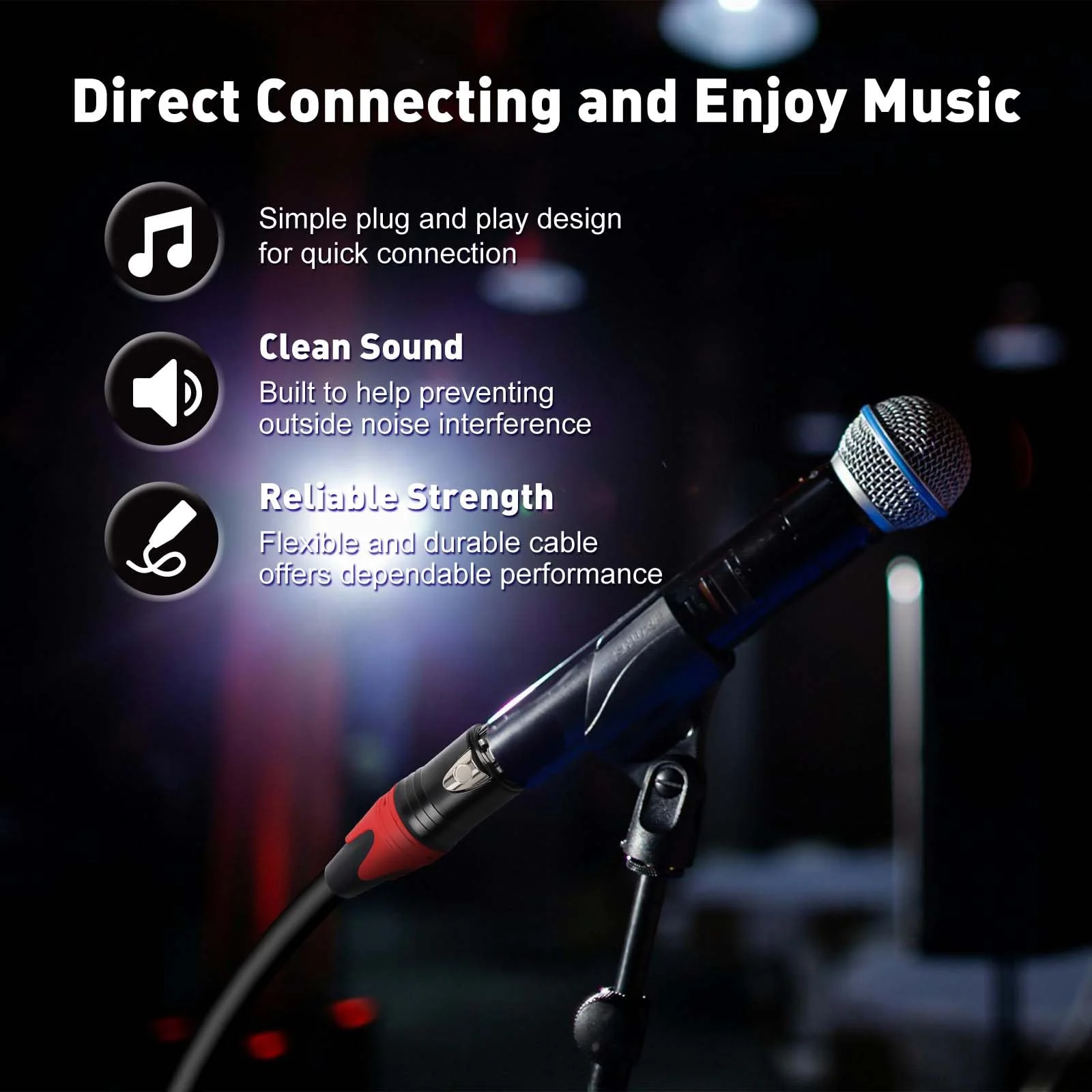 XLR Cable 25 Feet 2 Pack Premium XLR Microphone Cable 3-Pin Balanced Microphone Mic Cord Male to Female XLR Speaker Cable 25 FT - Image 3