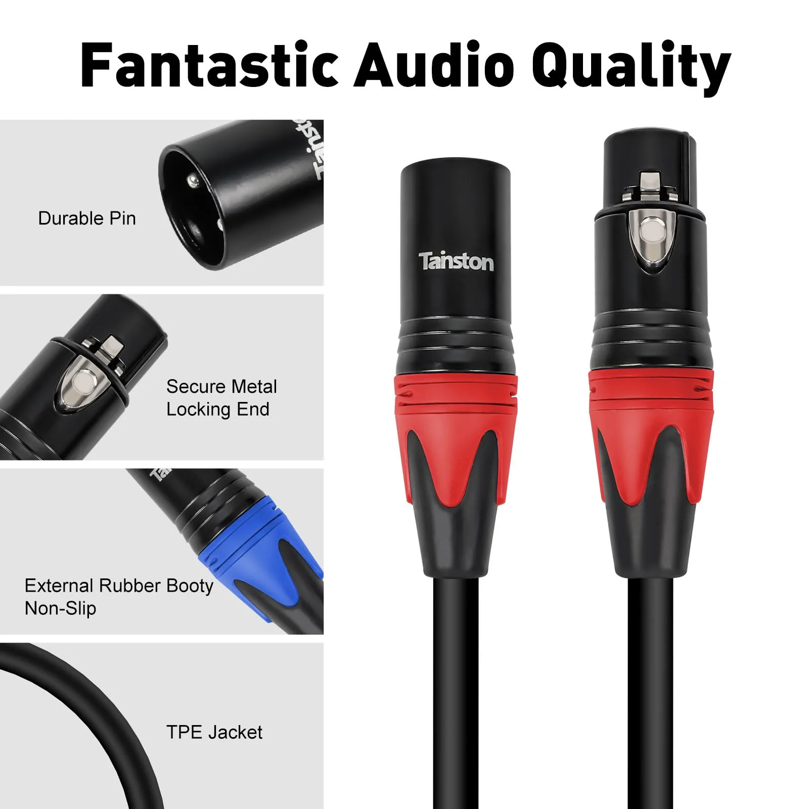XLR Cable 25 Feet 2 Pack Premium XLR Microphone Cable 3-Pin Balanced Microphone Mic Cord Male to Female XLR Speaker Cable 25 FT - Image 4