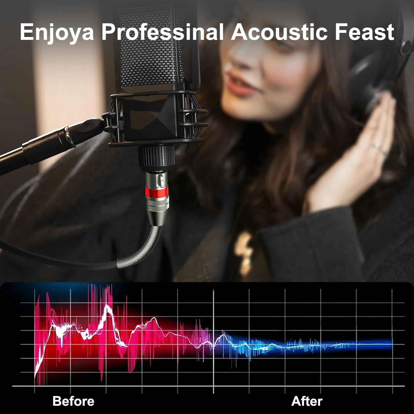 XLR Cable Microphone Cable 150 Feet Premium Balanced Mic Cable Pure Copper Conductors Heavy Duty Male to Female 3 Pin XLR Microphone Cable Zinc Alloy Connectors with Metal Spring 150 FT 1 Pack - Image 6