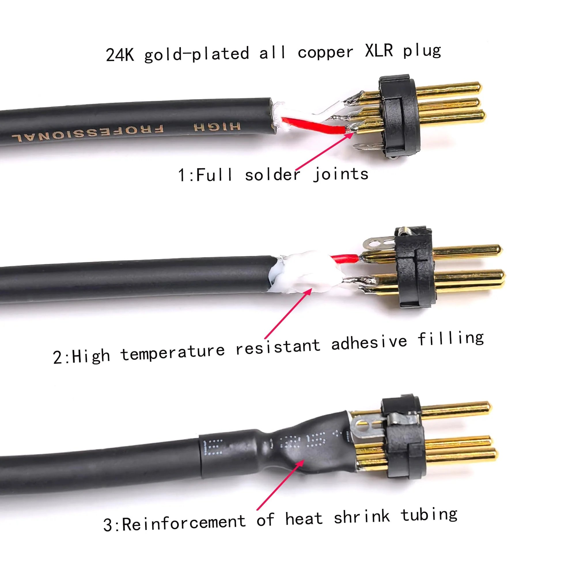 XLR Cable XLR Adapter Cable XLR to XLR Microphone Cable, 3-Pin Female to 3-pin Male Balanced Shielded XLR Cable (6in) 6in - Image 6