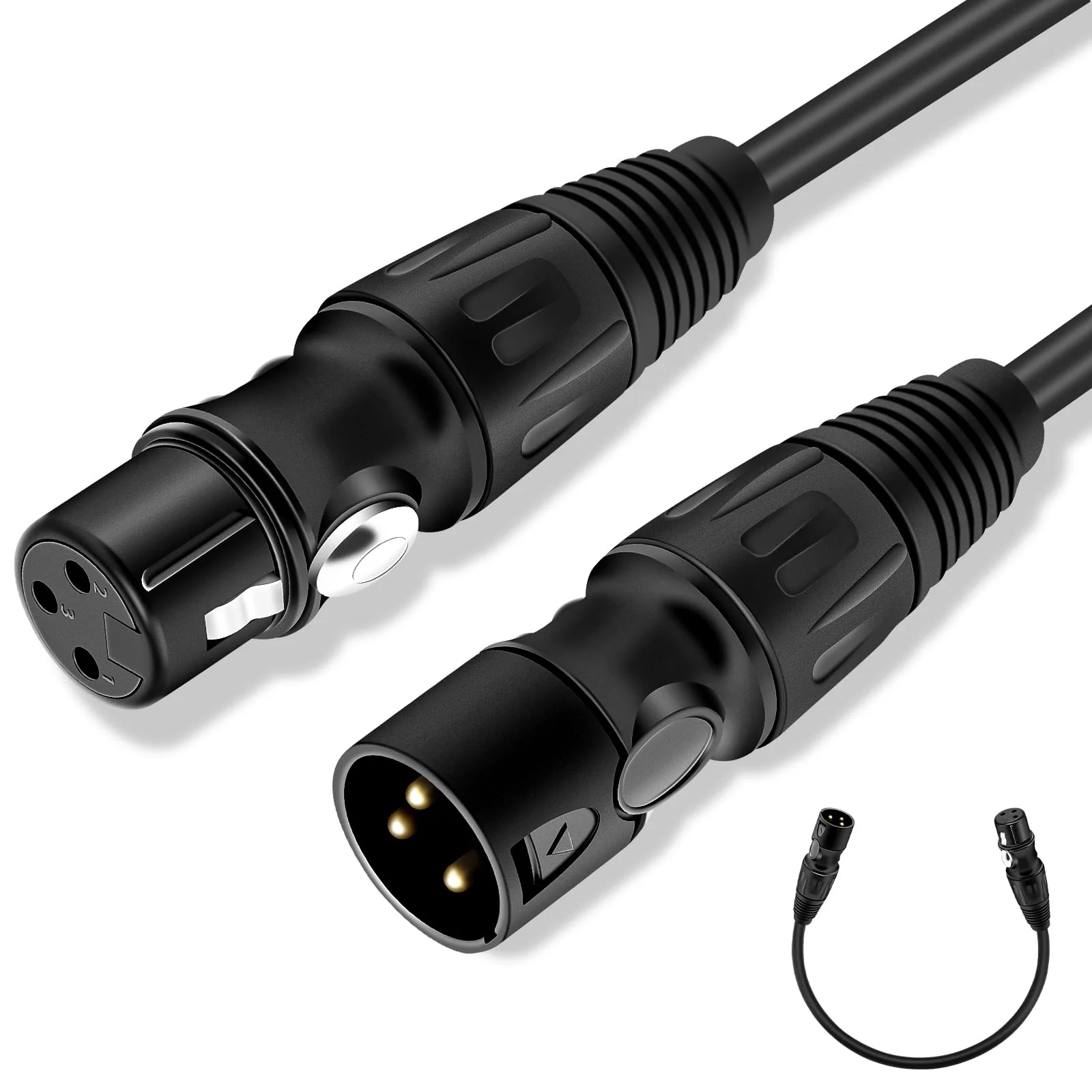 XLR Cables, 20ft Microphone Cable, 3 Pin XLR Balanced Male to Female Mic Cord, XLR Speaker Cable, Black 20 Feet - Image 2