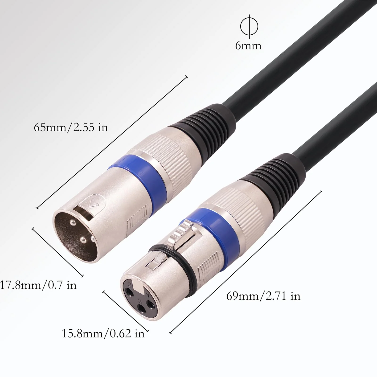 XLR Cables 25FT/8M 2 Packs, Preminum Heavy Duty Microphone Cable Male to Female Cables Zinc Alloy and 3 Pin Balanced Cable forMixer/Recording Studio/Speaker Systems - Image 2