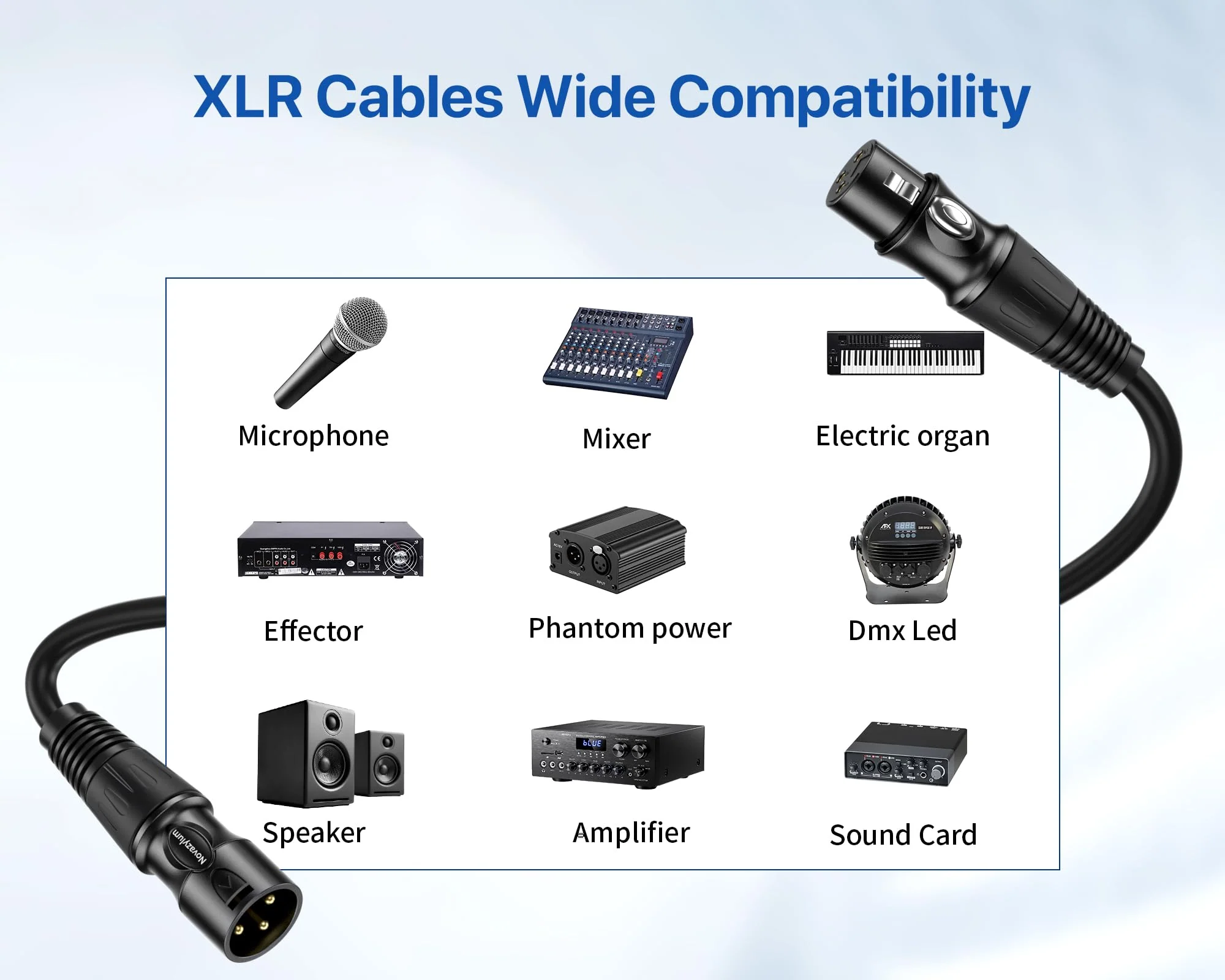 XLR Cables 3 Ft 10 Packs - Male to Female Microphone Cable with 3-Pin Balanced Shielded XLR Speaker Cables Mic Cable 3 Feet-10 Pack Black - Image 4