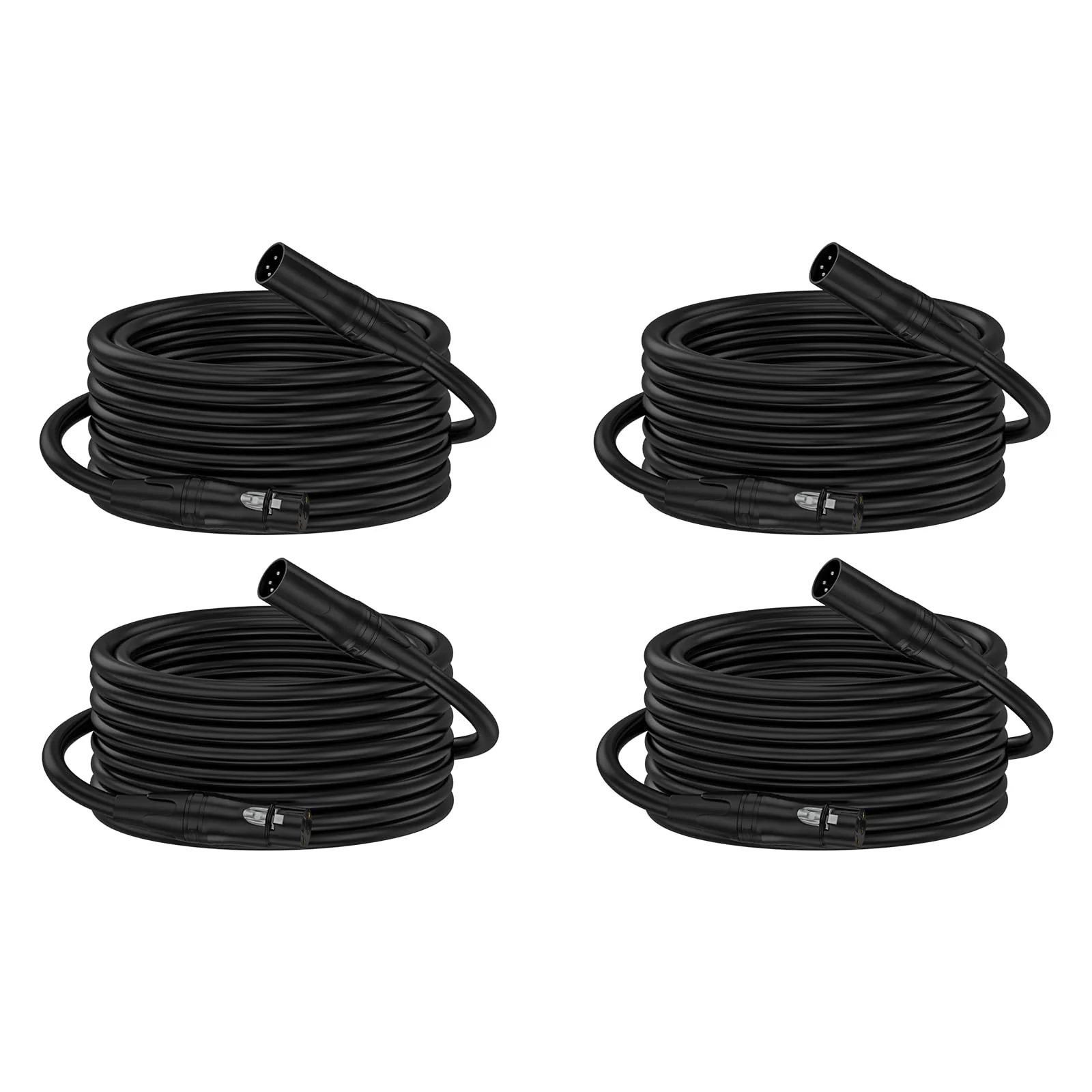 XLR Cables - 4 Pack Gold-Plated 10ft Balanced Mic & Speaker Cable 10FT-4PACK-XLR Cables