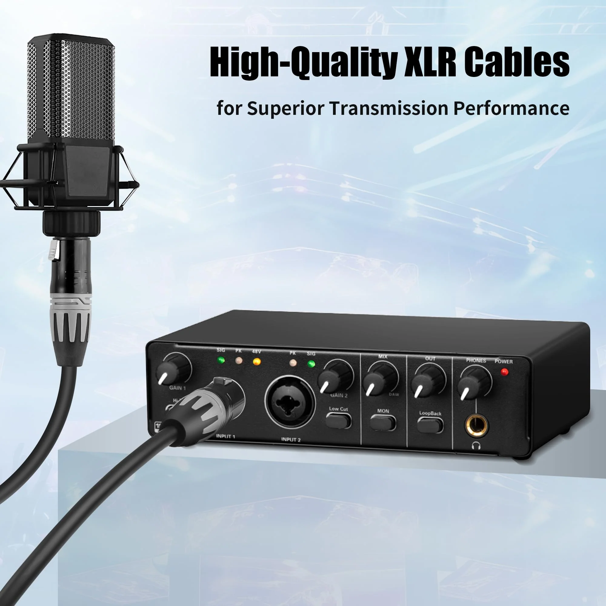XLR Cables 5 Ft, 3-Pin XLR Female to Female Microphone Cables, Pro Grade 22 AWG (OFC) Balanced XLR Short Cables- 2 Pack 5 Feet - Image 6
