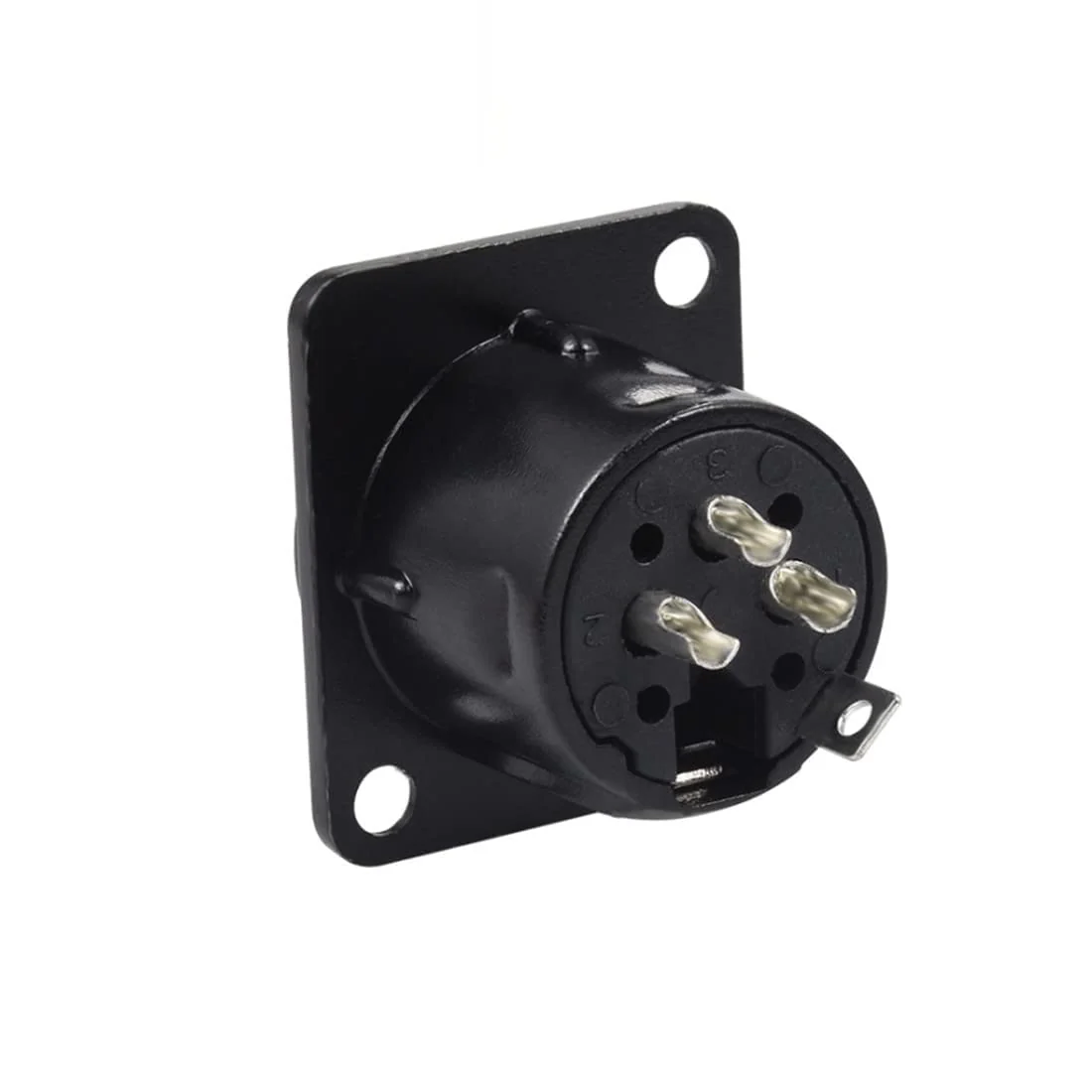 XLR Female Jack 3 Pin Panel Mount Jacks, XLR Female Socket Audio Speaker Microphone Connector 8Pcs,Black Metal Housing. - Image 3