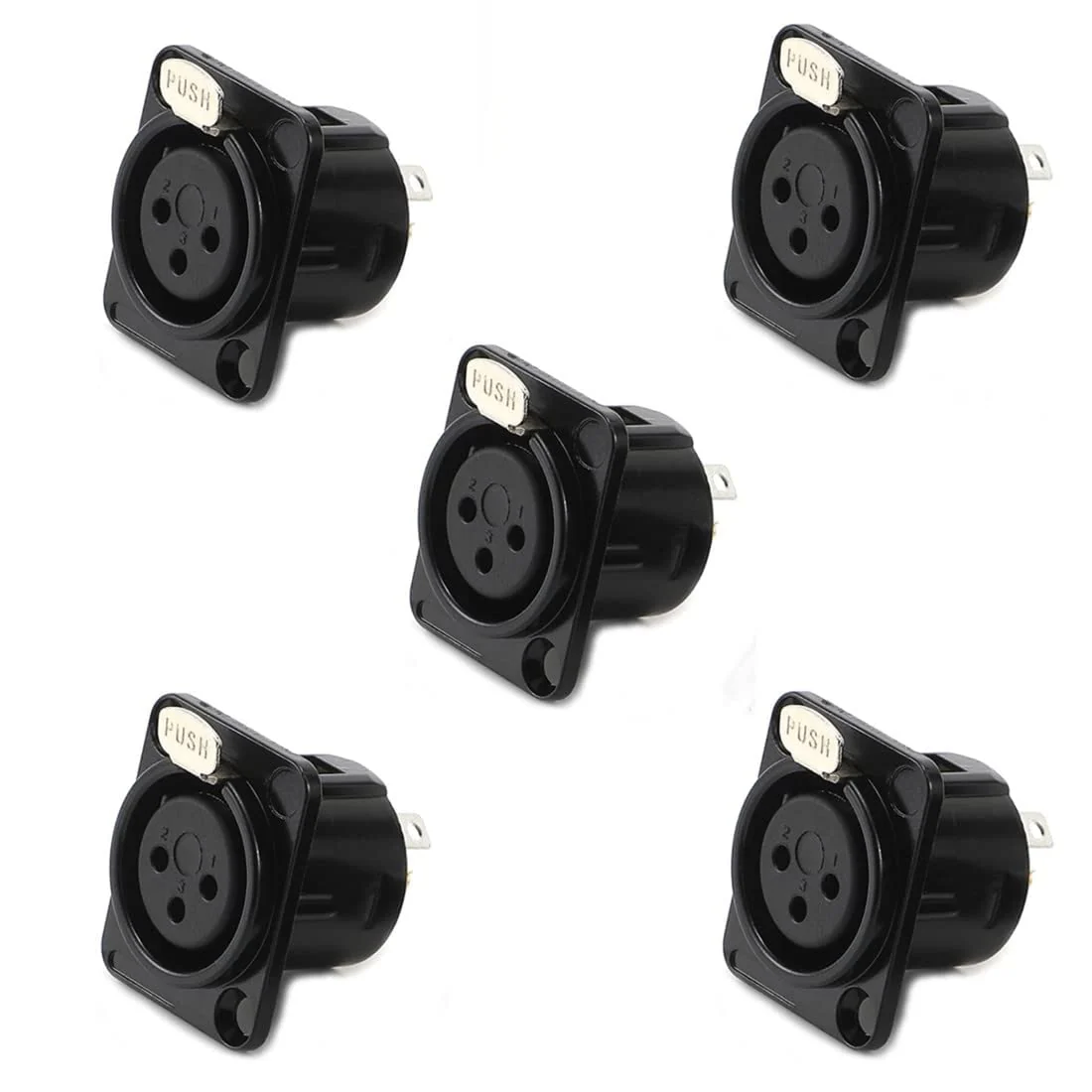 XLR Female Jack 3 Pin Panel Mount Jacks, XLR Female Socket Audio Speaker Microphone Connector 8Pcs,Black Metal Housing. - Image 6