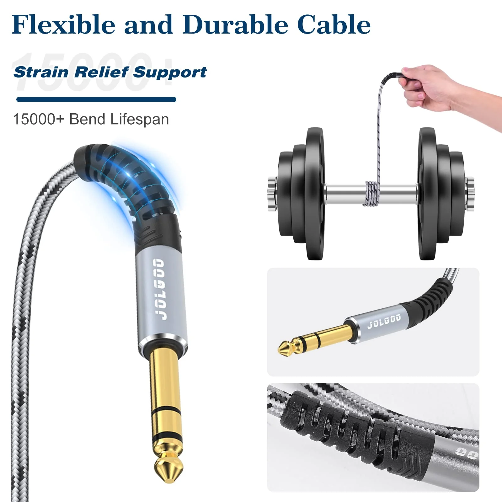 XLR Female to 1/4 Inch 6.35mm TRS Plug Balanced Interconnect Cable, XLR to Quarter inch Cable, 10 Feet, for Microphone,Mixer,Guitar,AMP,Speakers XLR Female to 1/4 TRS Male - Image 5