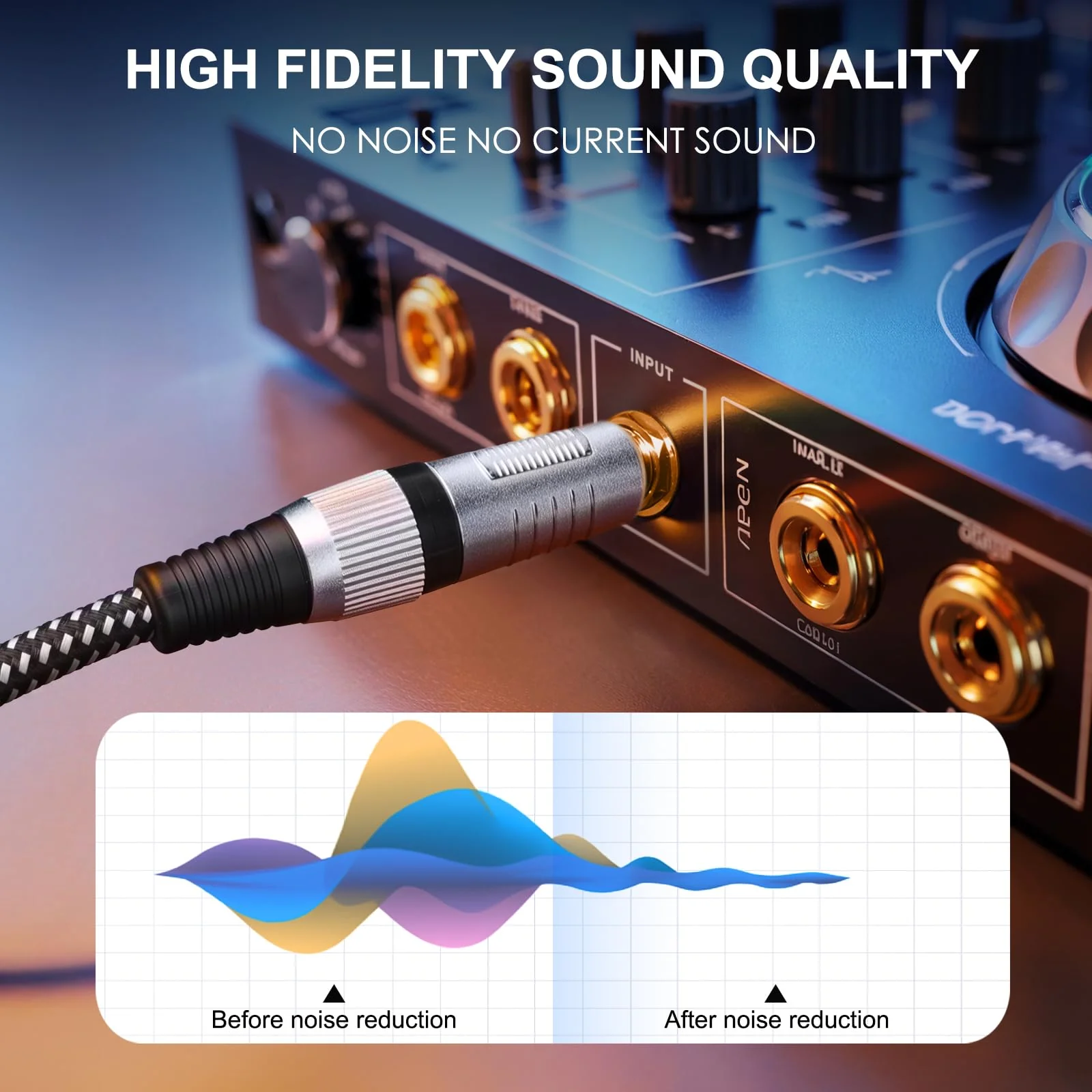XLR Female to 1/4 Inch TS Cable 20 FT, Nylong Braided XLR 3 Pin Female to 6.35mm TS Male Unbalanced Interconnect Wire Mic Cord for Dynamic Microphone (Pure Copper Conductors) 20FT - Image 5