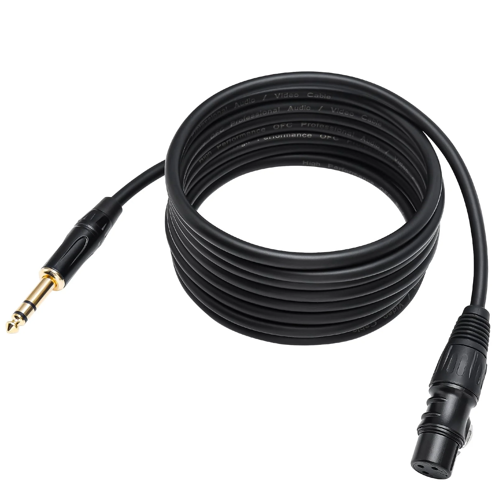 XLR Female to 1/4 TRS Cable, Quarter Inch to XLR Microphone Cable, 6.35mm Balanced Stereo Mic Cord 3.3ft 3.3 Feet - Image 2