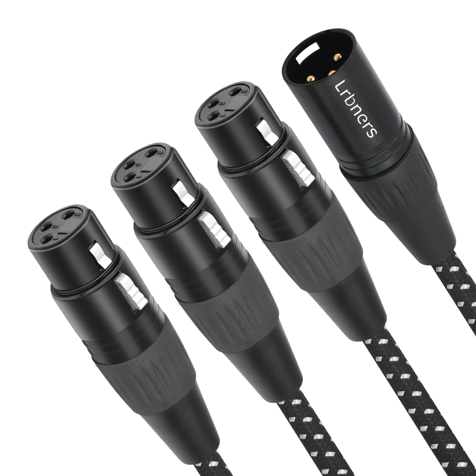 XLR Male to 3 Female Splitter Cable 2FT - Heavy-Duty Metal Braided Y-Spltr, Non-Slip Grip, 3-Way Audio Distribution for Mixers/Mics/PA 1 Male to 3 Female - Image 2