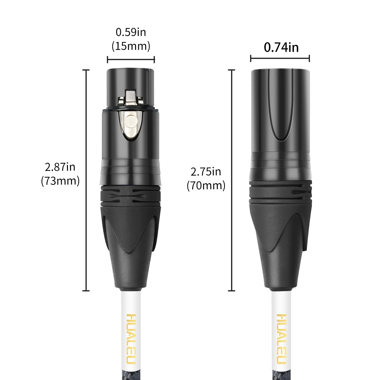 XLR Male to Female 25ft Microphone Cable Oxygen-Free Copper (OFC) XLR Male to Female Cord 3-pin Balanced Microphone Speaker Cable-2 Pack 25Feet - Image 7