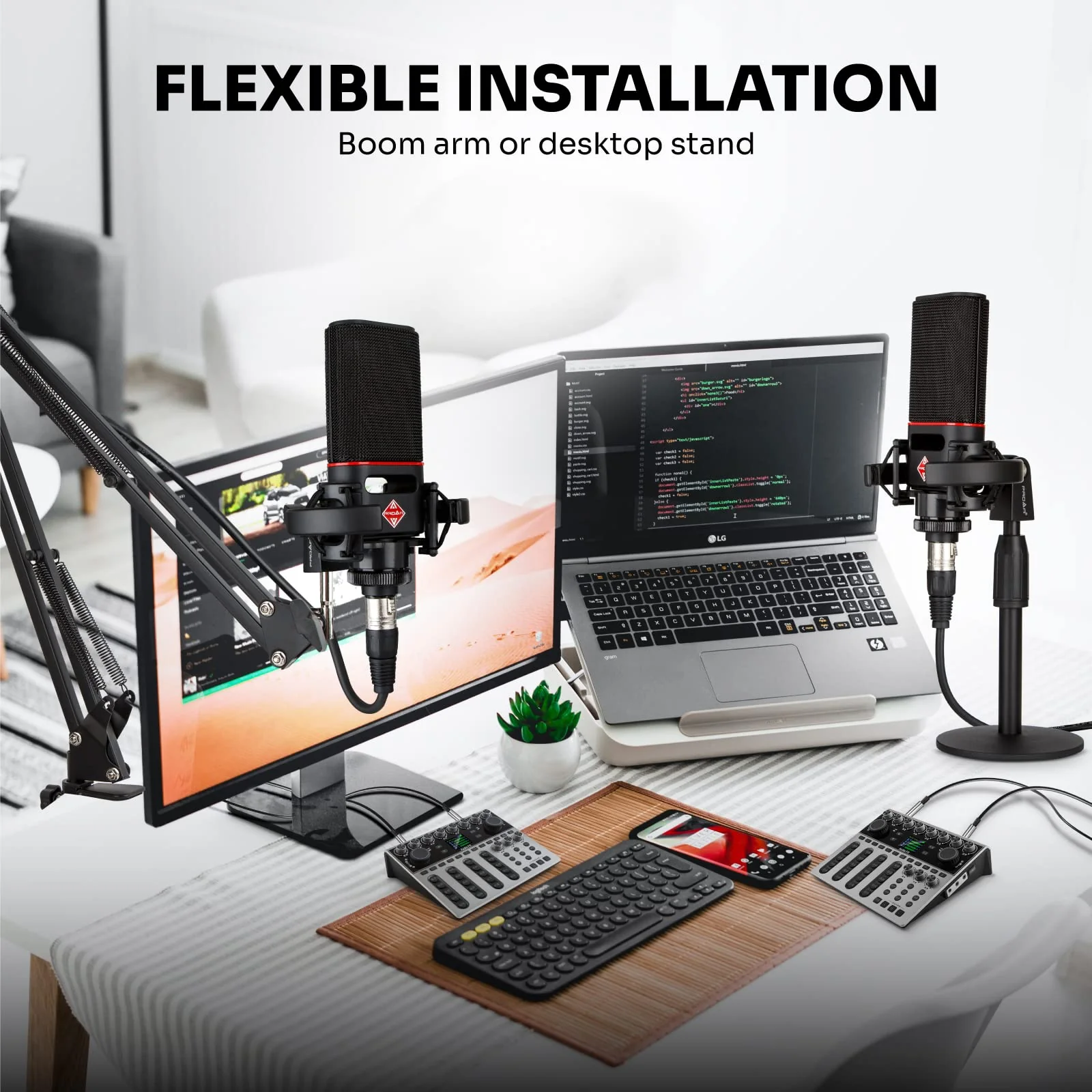 XLR Microphone Cardioid Condenser Microphone XLR with 25mm Large Diaphragm for Computer PC Metal Professional Studio Mic for Recording Podcasting Streaming Gaming ASMR Voice Over Vocals - Image 5