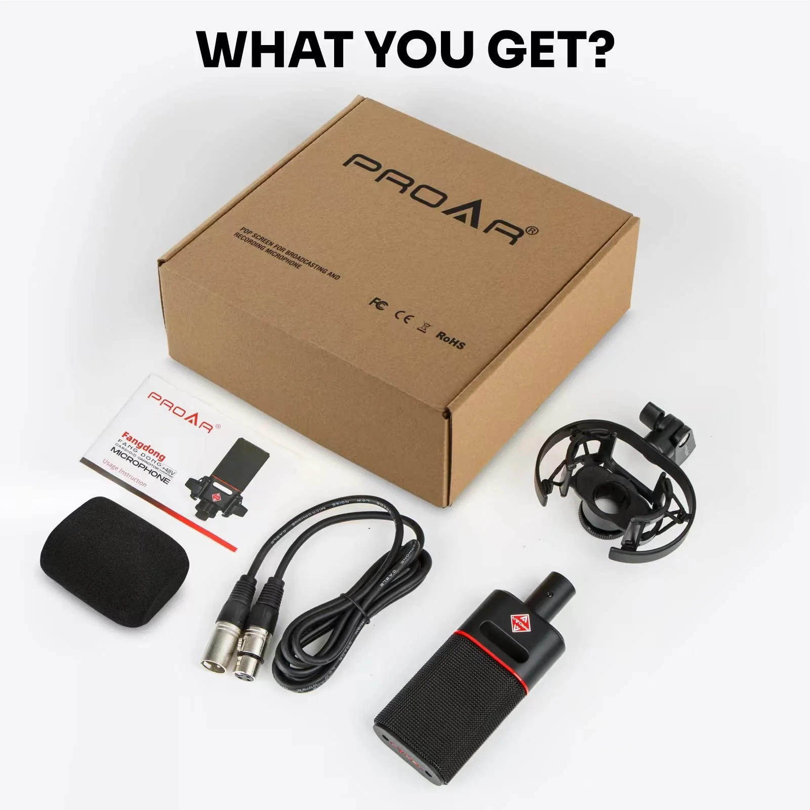 XLR Microphone Cardioid Condenser Microphone XLR with 25mm Large Diaphragm for Computer PC Metal Professional Studio Mic for Recording Podcasting Streaming Gaming ASMR Voice Over Vocals - Image 8