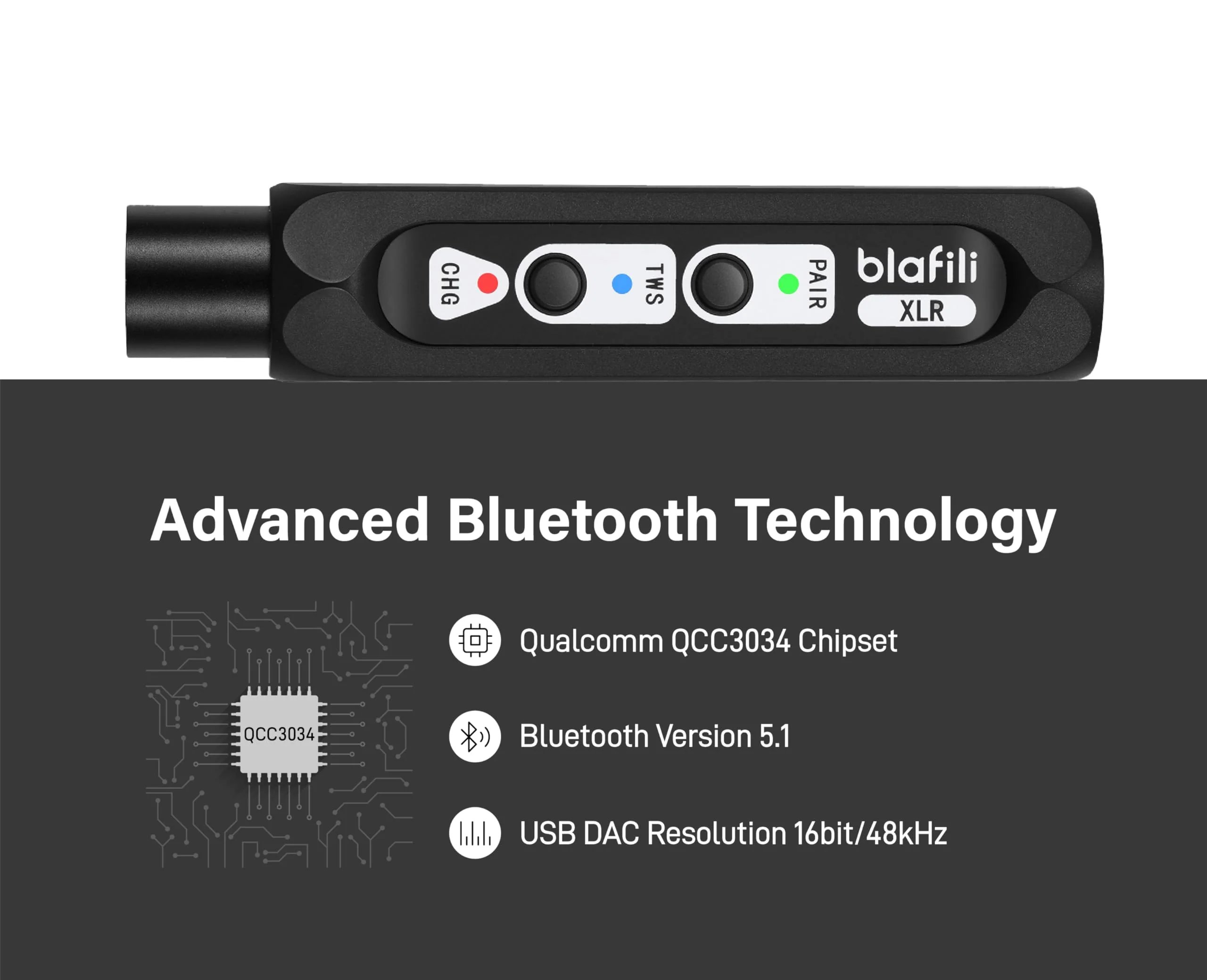XLR Portable Bluetooth v5.1 Music Receiver, aptX HD aptX Low Latency AAC SBC TWS, Rechargeable Battery 10hrs Long Playtime, USB-C DAC for Mixing Console Desk, Audio Mixer, PA DJ System - Image 8