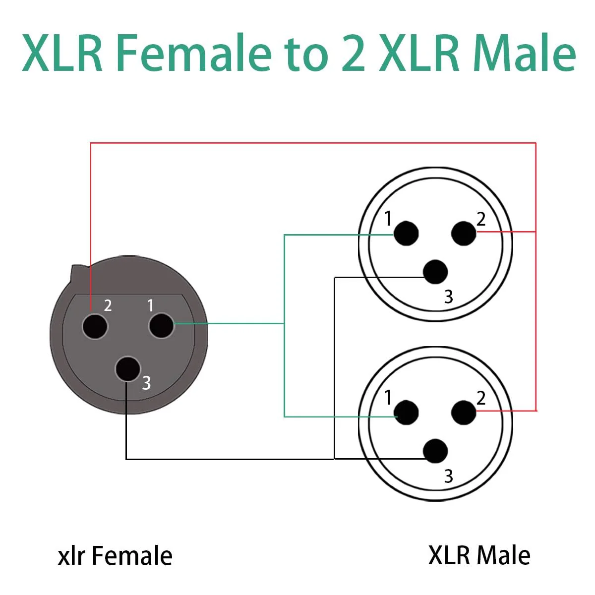 XLR Splitter Cable, 1 XLR Female to Dual XL R Male Patch Y-Splitter Balanced Microphone Cord Audio Cable Adapter - 5 feet (Pack of 2) 5 feet (Pack of 2) - Image 6