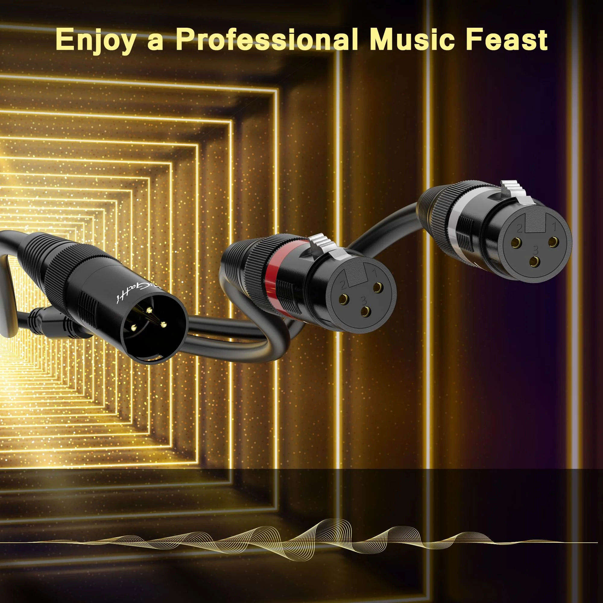 XLR Splitter Y-XLR Cable 100 FT, Gold-Plated 3-Pin XLR Male to Dual XLR Female Patch Y Cable, Bi-Directional Balanced Microphone Adapter Cord, Long 1 XLR to 2 XLR Cable, Oxygen-Free Copper 100FT - Image 5