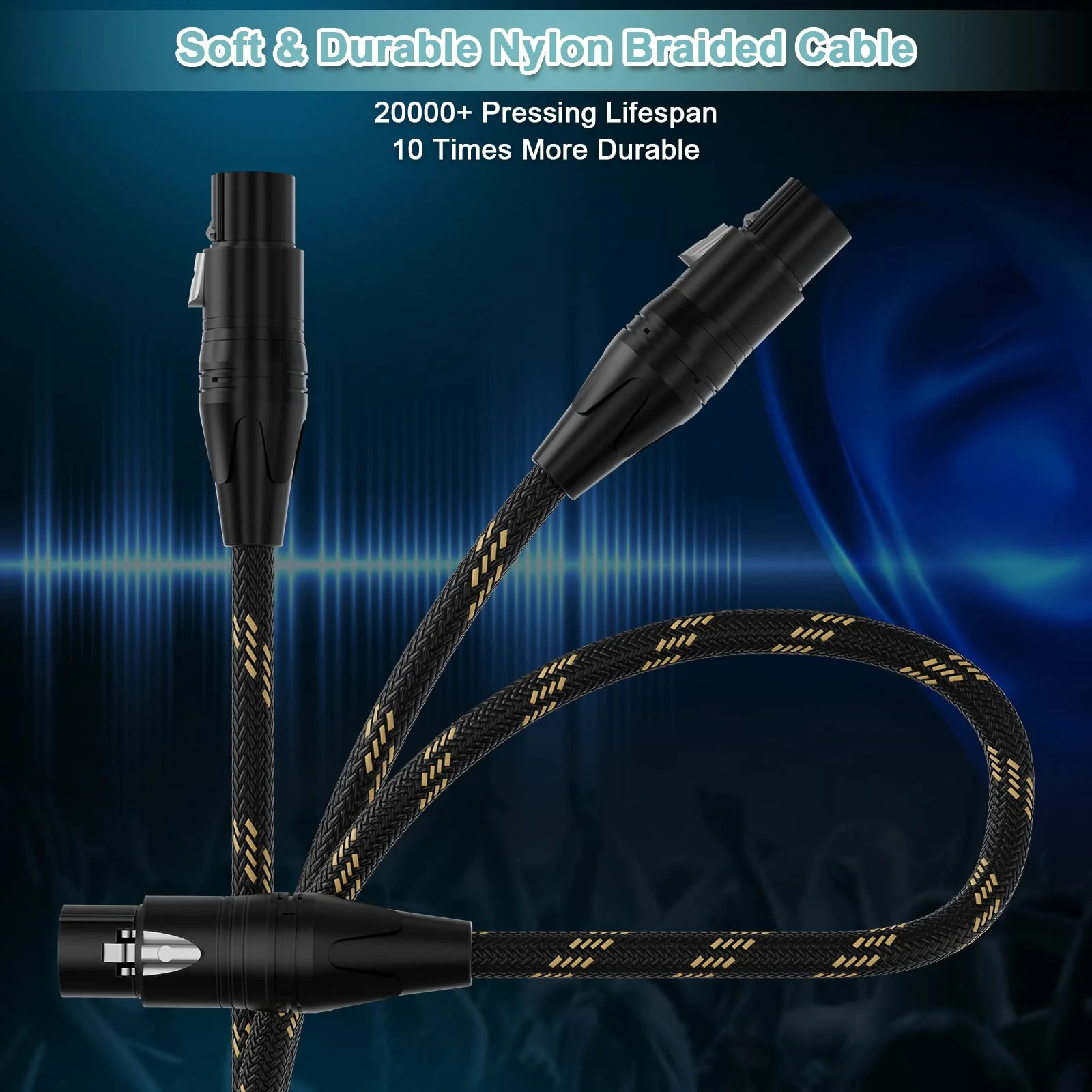 XLR to 1/4 Inch (6.35mm) TRS Cable, Balanced XLR Female to 1/4 Inch TRS Adapter, 6FT 2Pack XLR Female to 6.35 - Image 5