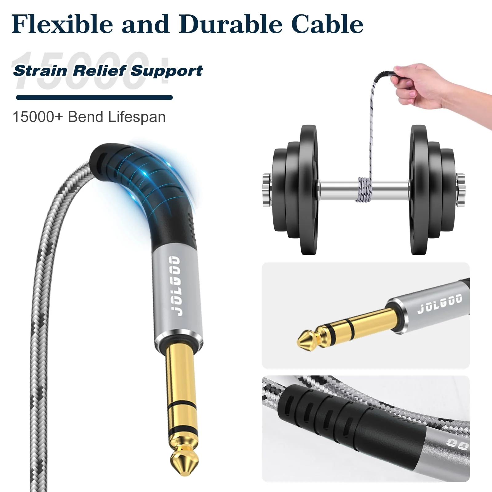 XLR to 1/4 TRS Stereo Adapter, 6.35mm Dual Channel, 3-pin XLR Male, Balanced Microphone Audio Converter Cable 2 Pack (2ft) 2 Feet - Image 5