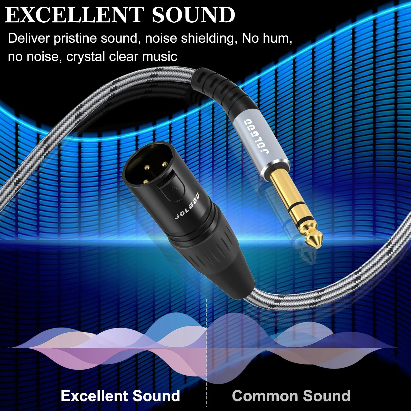 XLR to 1/4 TRS Stereo Adapter, 6.35mm Dual Channel, 3-pin XLR Male, Balanced Microphone Audio Converter Cable 2 Pack (2ft) 2 Feet - Image 6