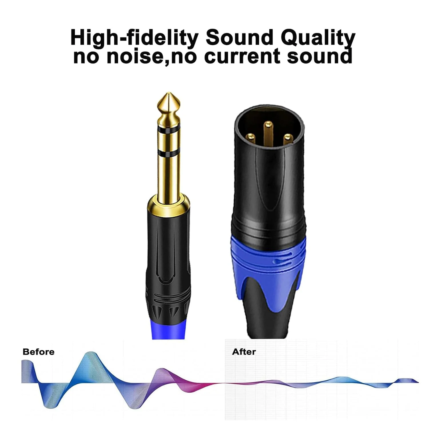 XLR to 1/4 TRS Stereo Adapter, XLR Female to 1/4 Inch (6.35mm) Balanced Microphone Stereo Audio Converter Adapter Cable (2Pack / 25 FT) - Image 4