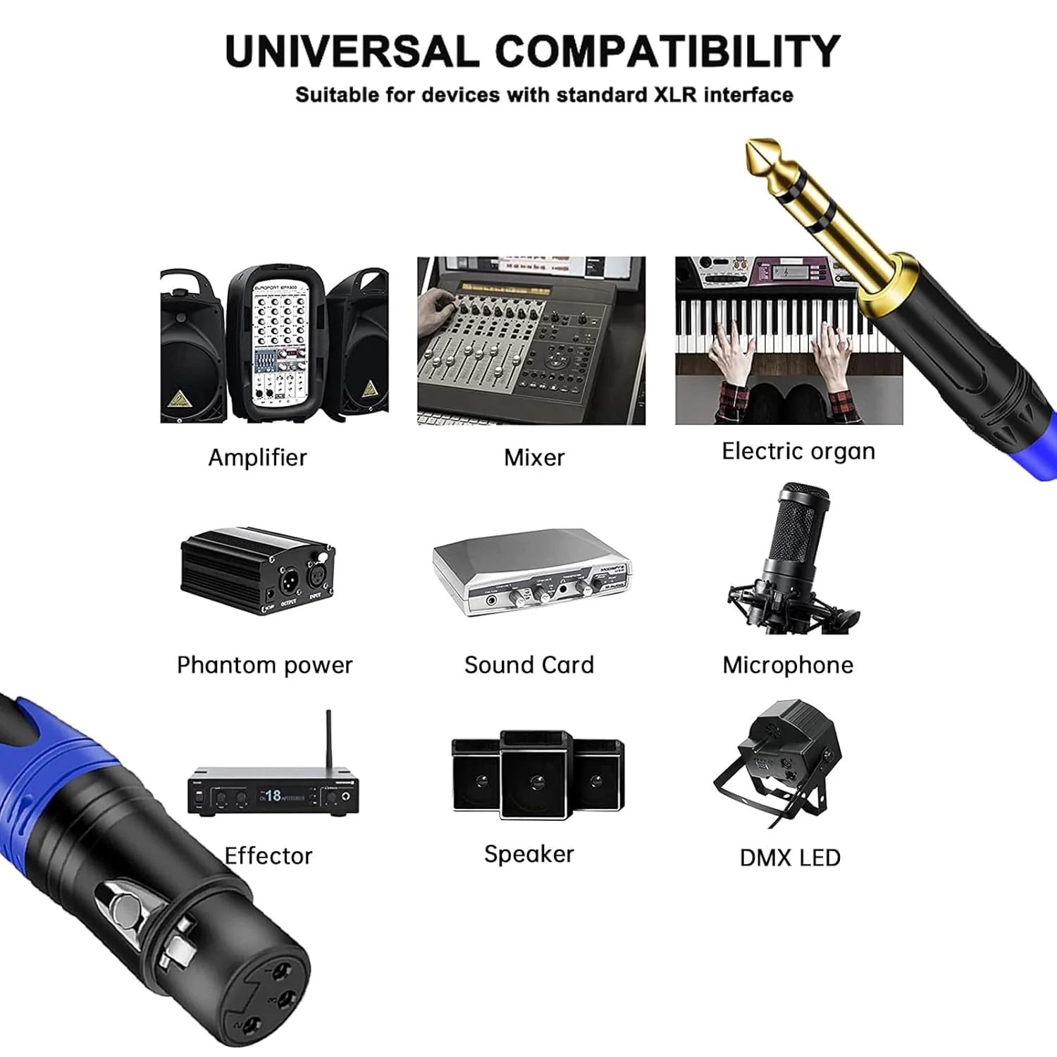 XLR to 1/4 TRS Stereo Adapter, XLR Female to 1/4 Inch (6.35mm) Balanced Microphone Stereo Audio Converter Adapter Cable (2Pack / 25 FT) - Image 6