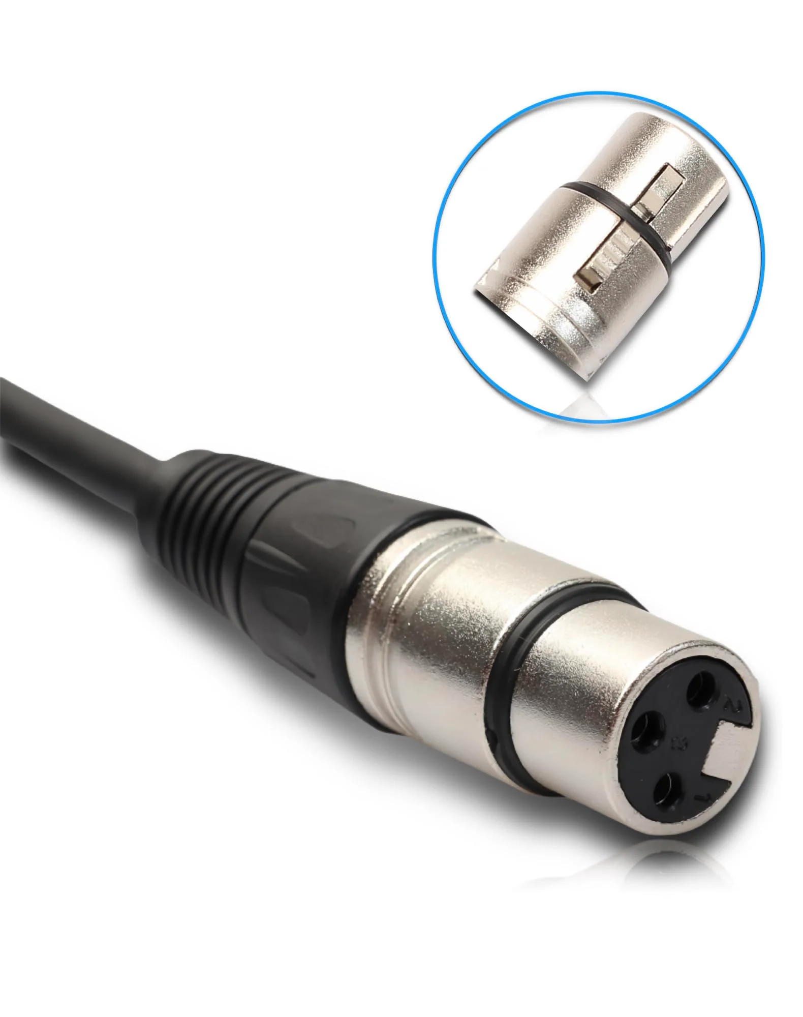 XLR to XLR Cable, XLR Microphone Cable, XLR Male to Female Cord for Microphone, Speaker or PA System, Zinc Alloy Head, 6 feet, Black - Image 2