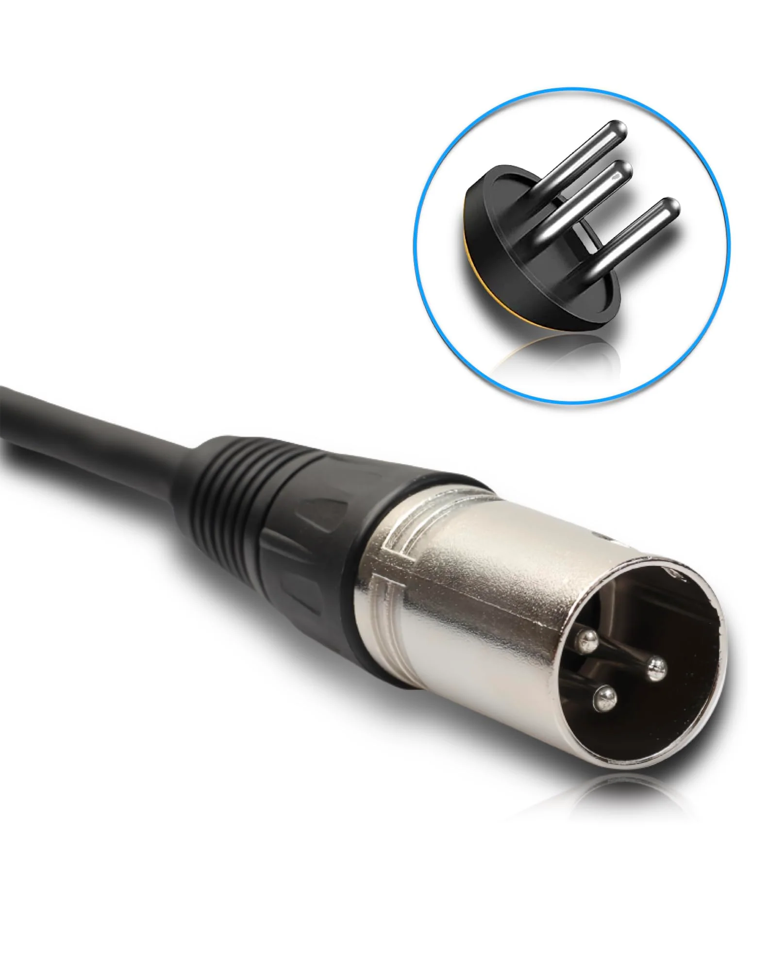 XLR to XLR Cable, XLR Microphone Cable, XLR Male to Female Cord for Microphone, Speaker or PA System, Zinc Alloy Head, 6 feet, Black - Image 3