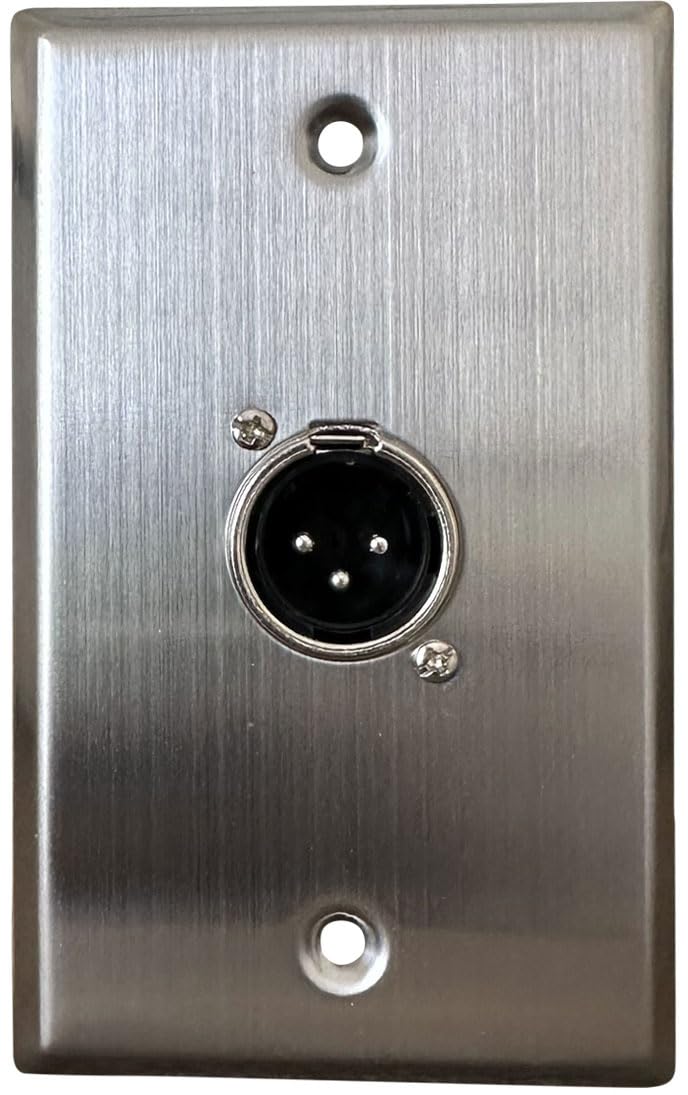 XLR Wall Plate, 3-Pin, Stainless Steel (Single Port XLR Male – 2 Pack) Single Port XLR Male - Image 2