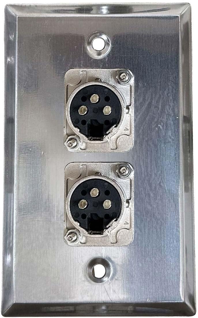 XLR Wall Plate - Dual 3-pin XLR Female, Stainless Steel (Dual Port) Dual Port XLR Female - Image 3