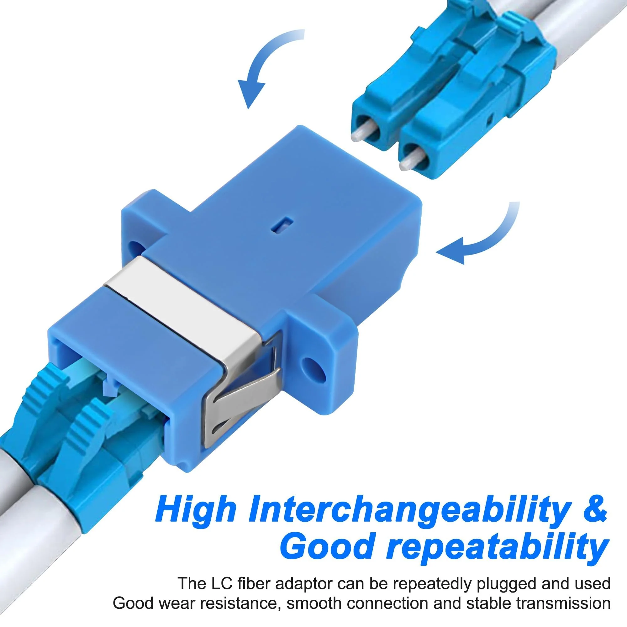 XMSJSIY LC-LC Fibre Optic Connector Coupler LC Female to LC Female Adapter Duplex LC/UPC Coupler Fibre Optic Connector Extend for Network Internet - 10 Pieces - Image 4