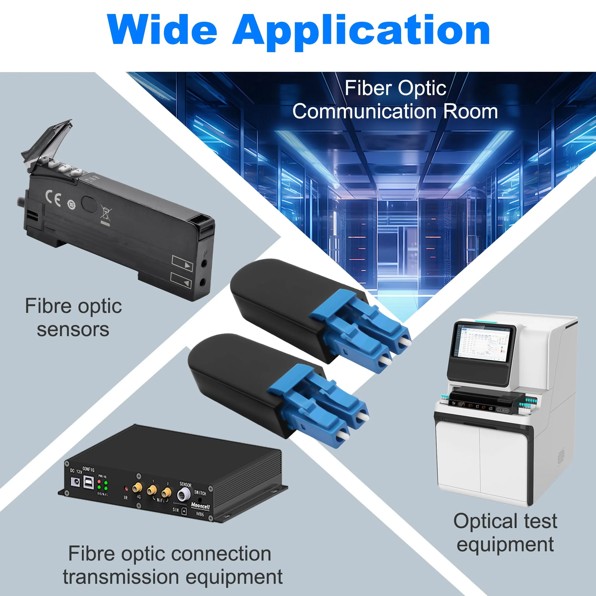 XMSJSIY LC/UPC Fibre Optic Tester Loopback Connector Duplex Singlemode LC 9/125 Tester Connector Standard LWL Circuitors Signal Test LC Adapter for Test Application - 2 Pieces - Image 2