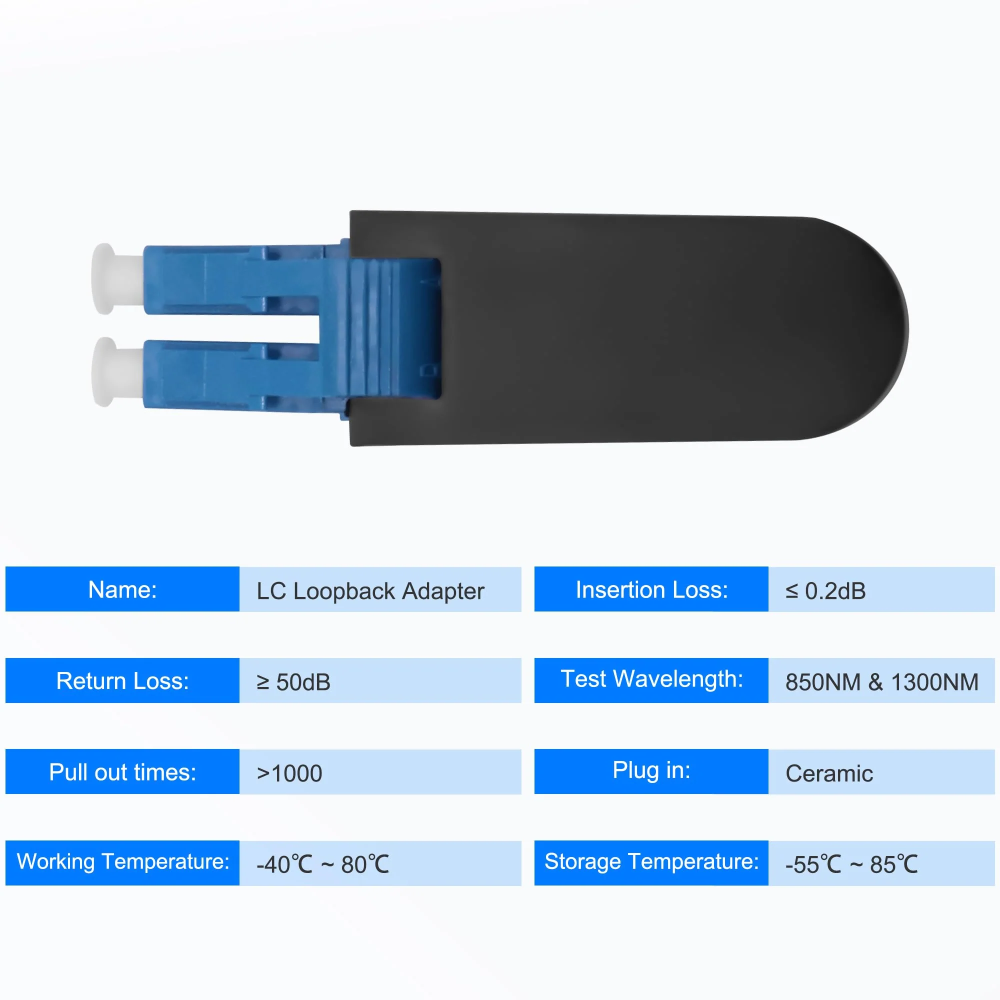XMSJSIY LC/UPC Fibre Optic Tester Loopback Connector Duplex Singlemode LC 9/125 Tester Connector Standard LWL Circuitors Signal Test LC Adapter for Test Application - 2 Pieces - Image 4