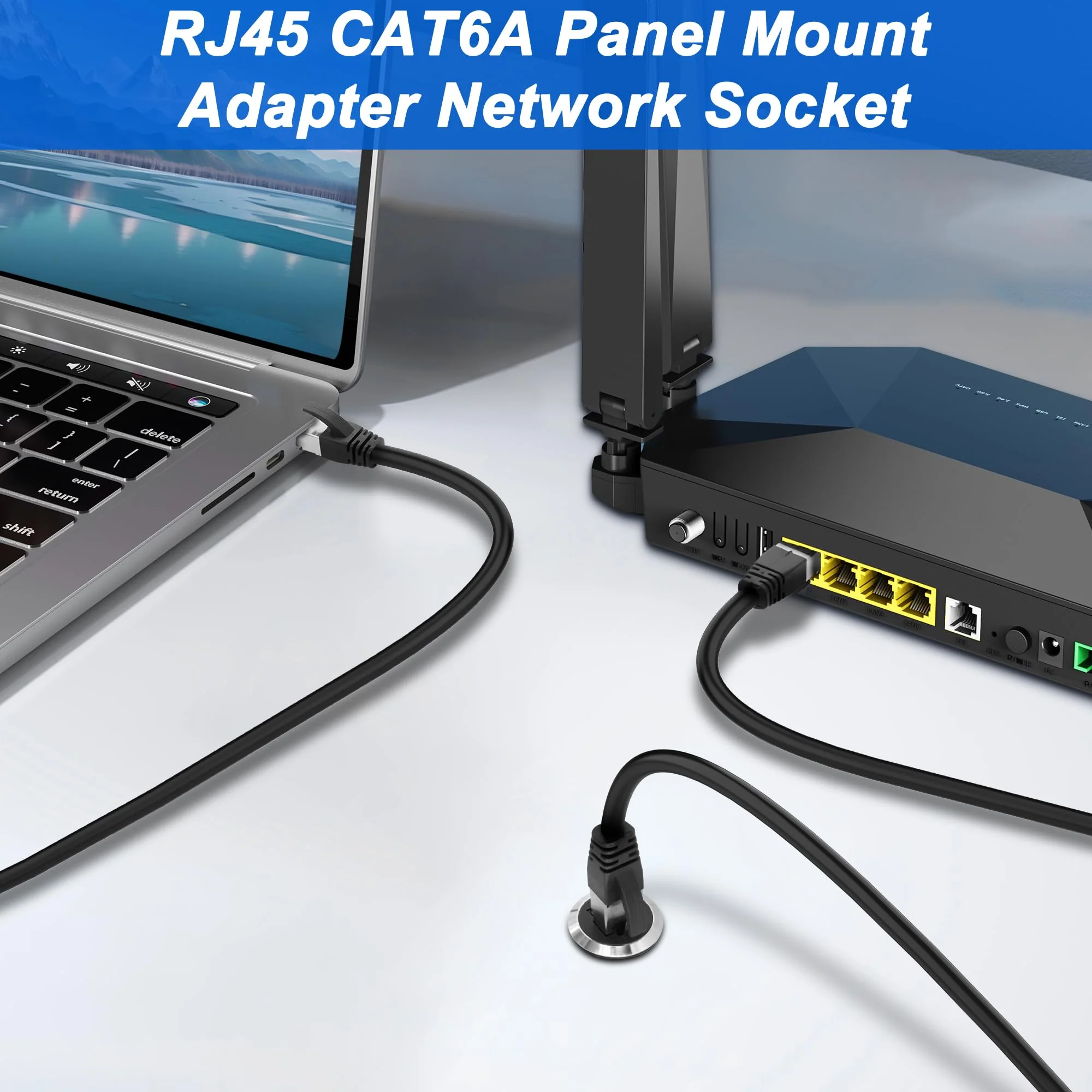 XMSJSIY RJ45 CAT6A Panel Mount Adapter Thread Fixed Mount Coupler Ethernet Female to Female Pass-Through Connector Cat6A/CAT6/CAT5E 8P8C Network Socket LAN - Image 5