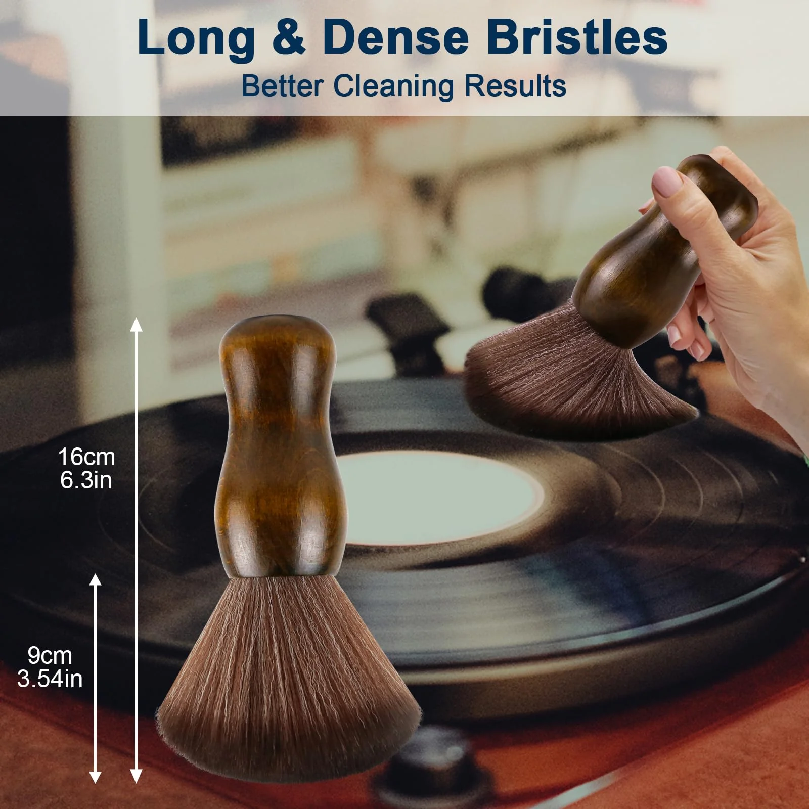 XQ XIAO QIAO Cleaning Brush Turntable Vinyl Records Cleaner, Anti-Static Dust Cleaning Record Brush for Vinyl Albums LP CD Cartridge/Keyboard/Camera Lens/Computer/Character Models/Guitar - Image 6
