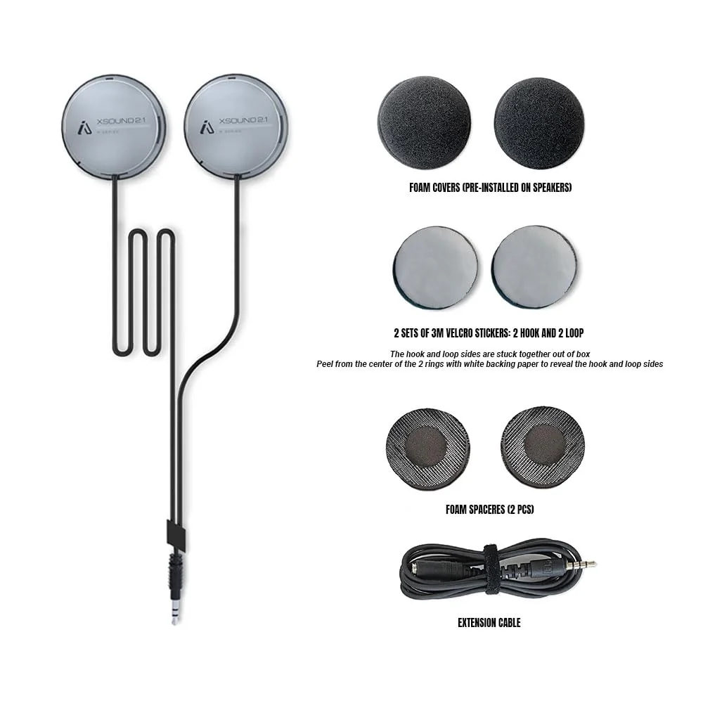 XS2.1R Helmet Speaker with Foam Spacers Kit - High Performance Speaker Headphones - 3.5mm Earbud Jack Compatible with Most Helmet Comm Systems - Fits Most Ski, Snowboard & Motorcycle Helmets - Image 7