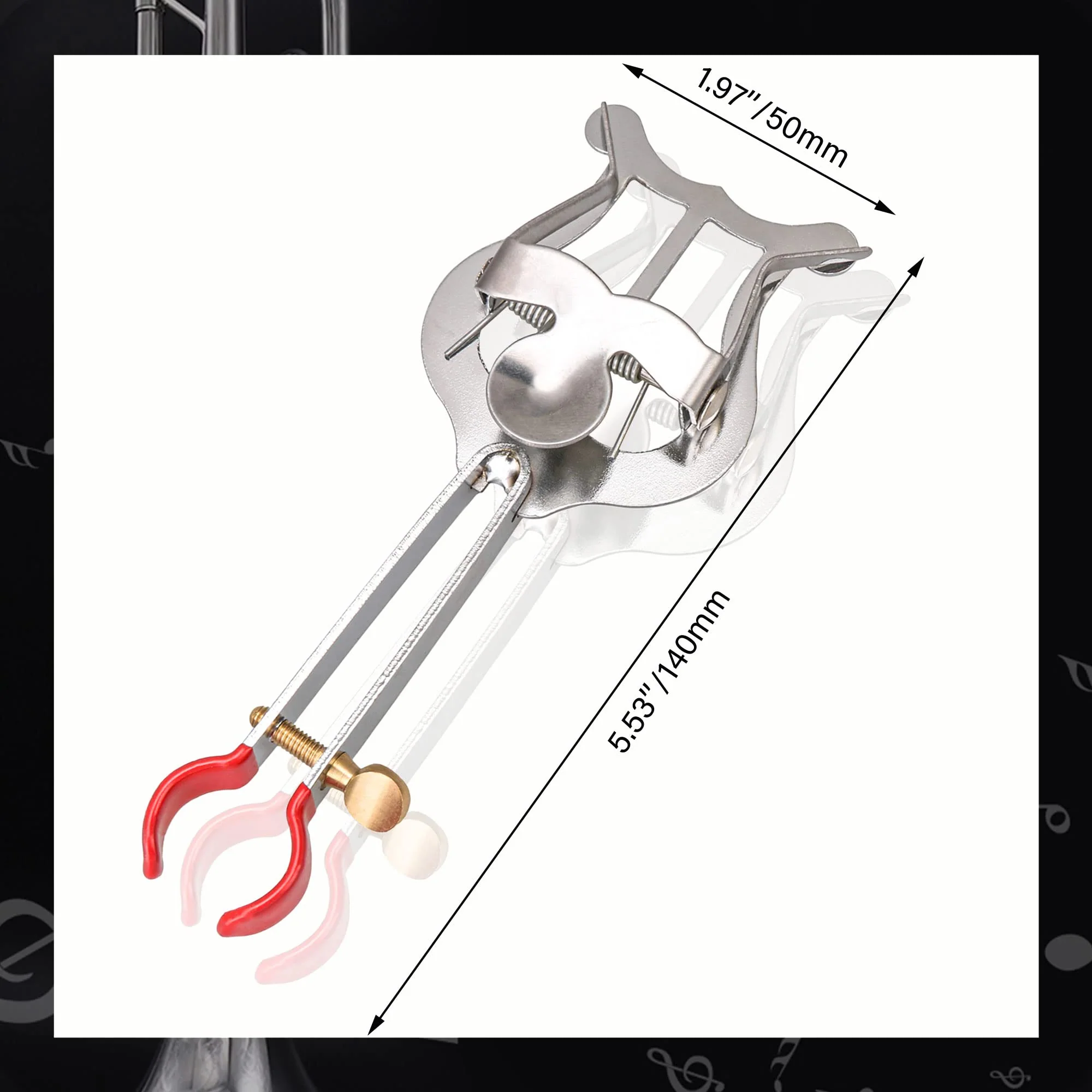 Xstyle Small Marching Lyre Clamp-On, Silver Metal Plating Marching Music Clip, Lyre for Saxophone - Image 6