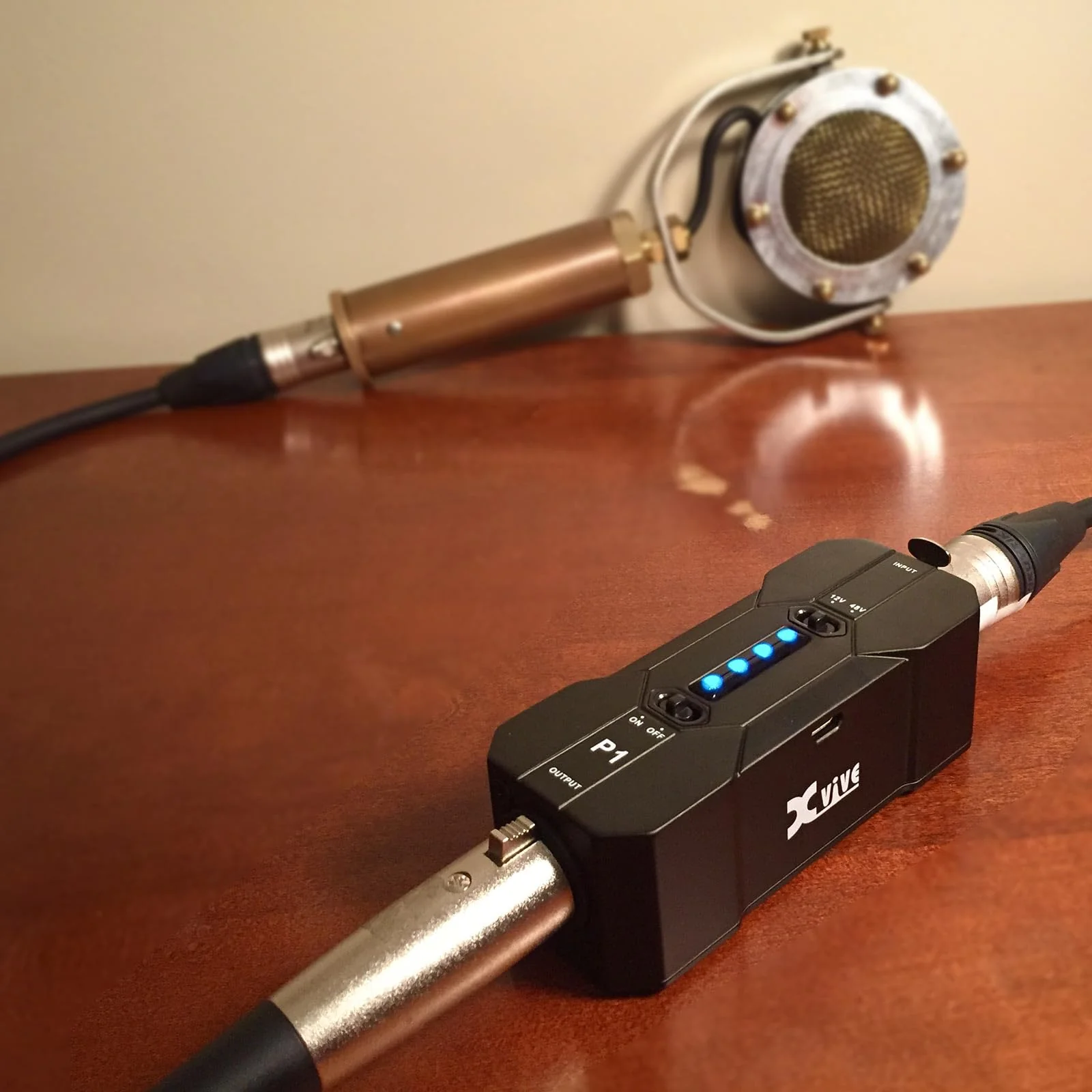 Xvive P1 Phantom Power Supply for Microphone Preamp,Condenser Microphones,Shotgun Mic,with XLR Cable P1+XLR - Image 5