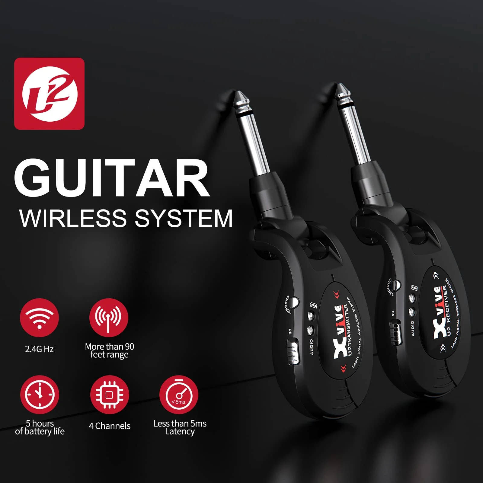 Xvive U2T Transmitter ONLY for U2 Guitar Wireless System - Image 2