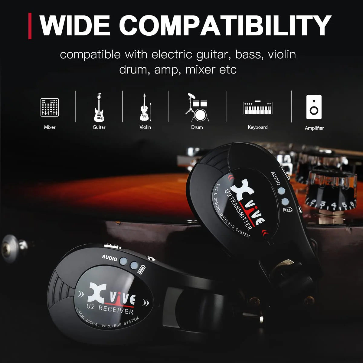 Xvive U2T Transmitter ONLY for U2 Guitar Wireless System - Image 6