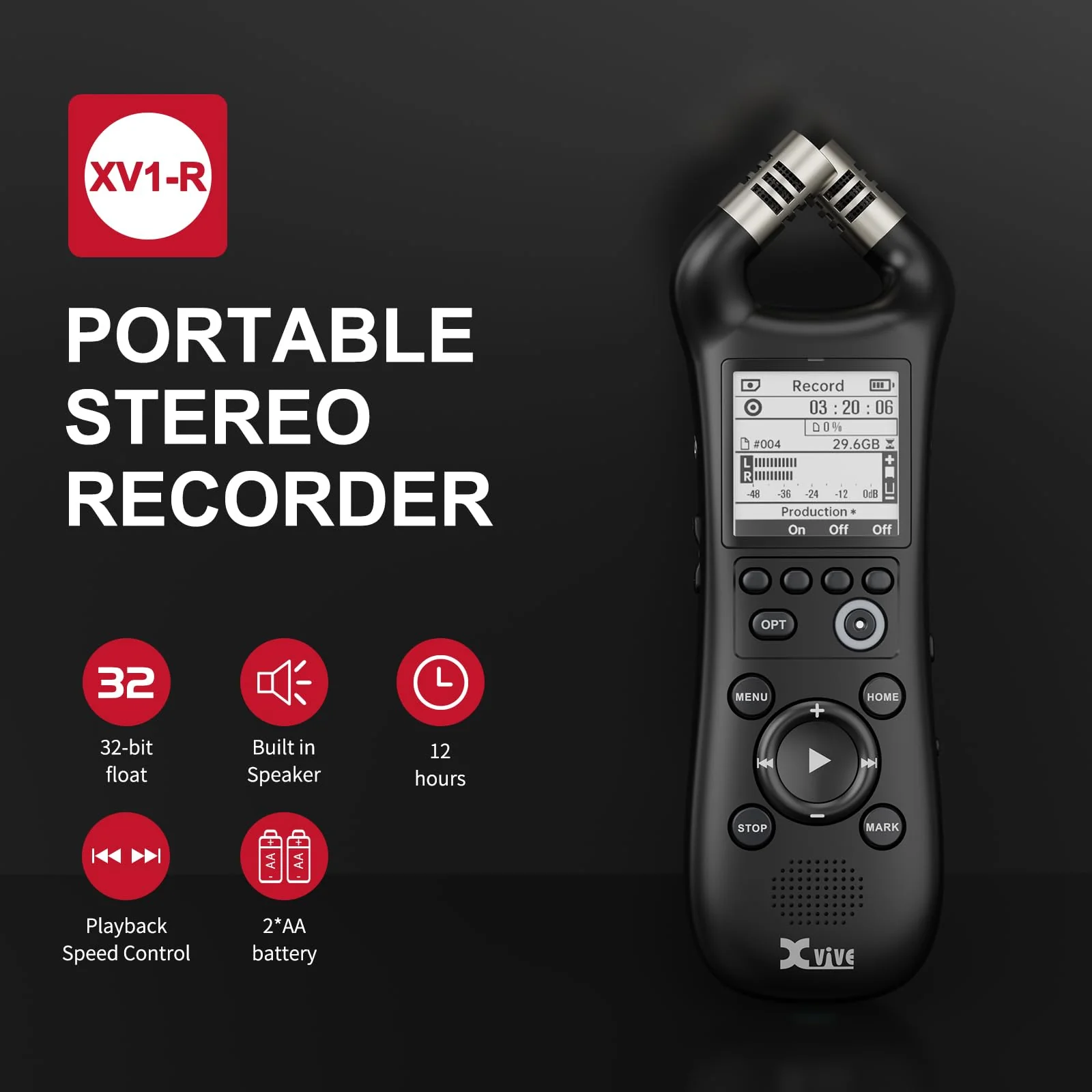 Xvive XV1-R Portable Stereo Recorder and Audio Interface - Image 2