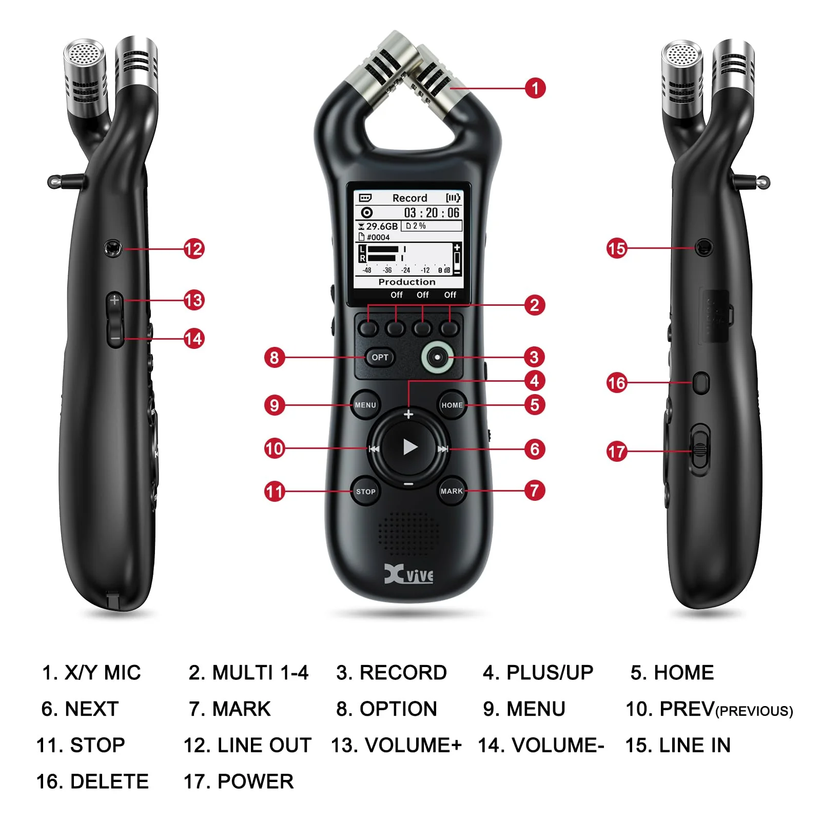 Xvive XV1-R Portable Stereo Recorder and Audio Interface - Image 7