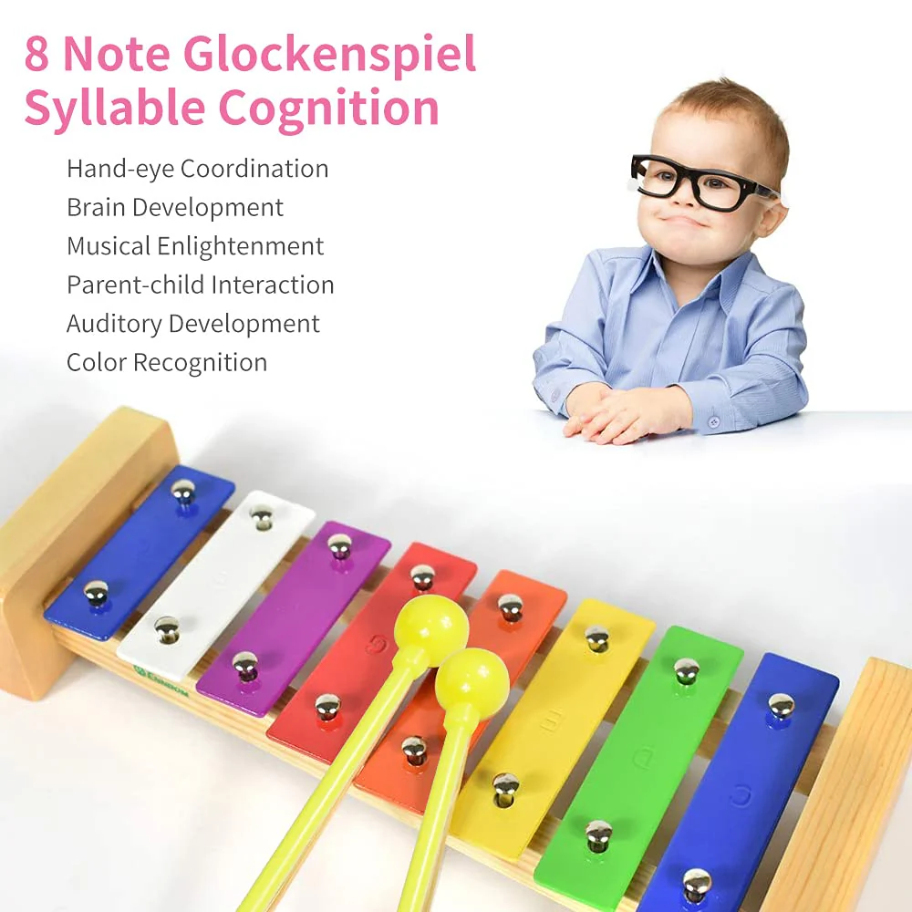 Xylophone 8 Notes Chromatic Glockenspiel Xylophone Music Instrument - Image 4
