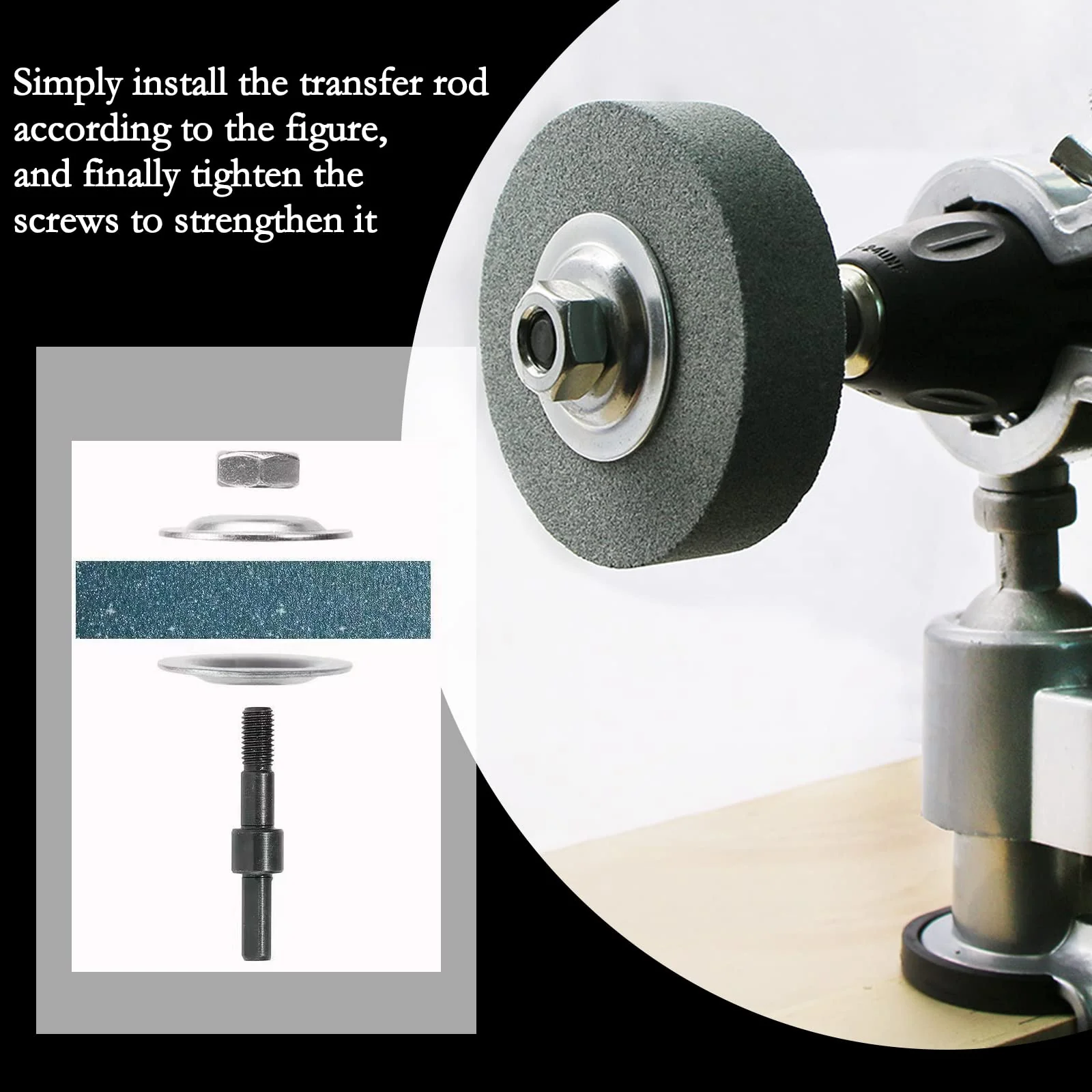 XZEIT Grinding Wheel Adapter and Grinding Stone for Drill, Metal Grinding Head, Convert Electric Drill to Grinder, 75mm OD 10mm Inner Diameter Green - Image 3