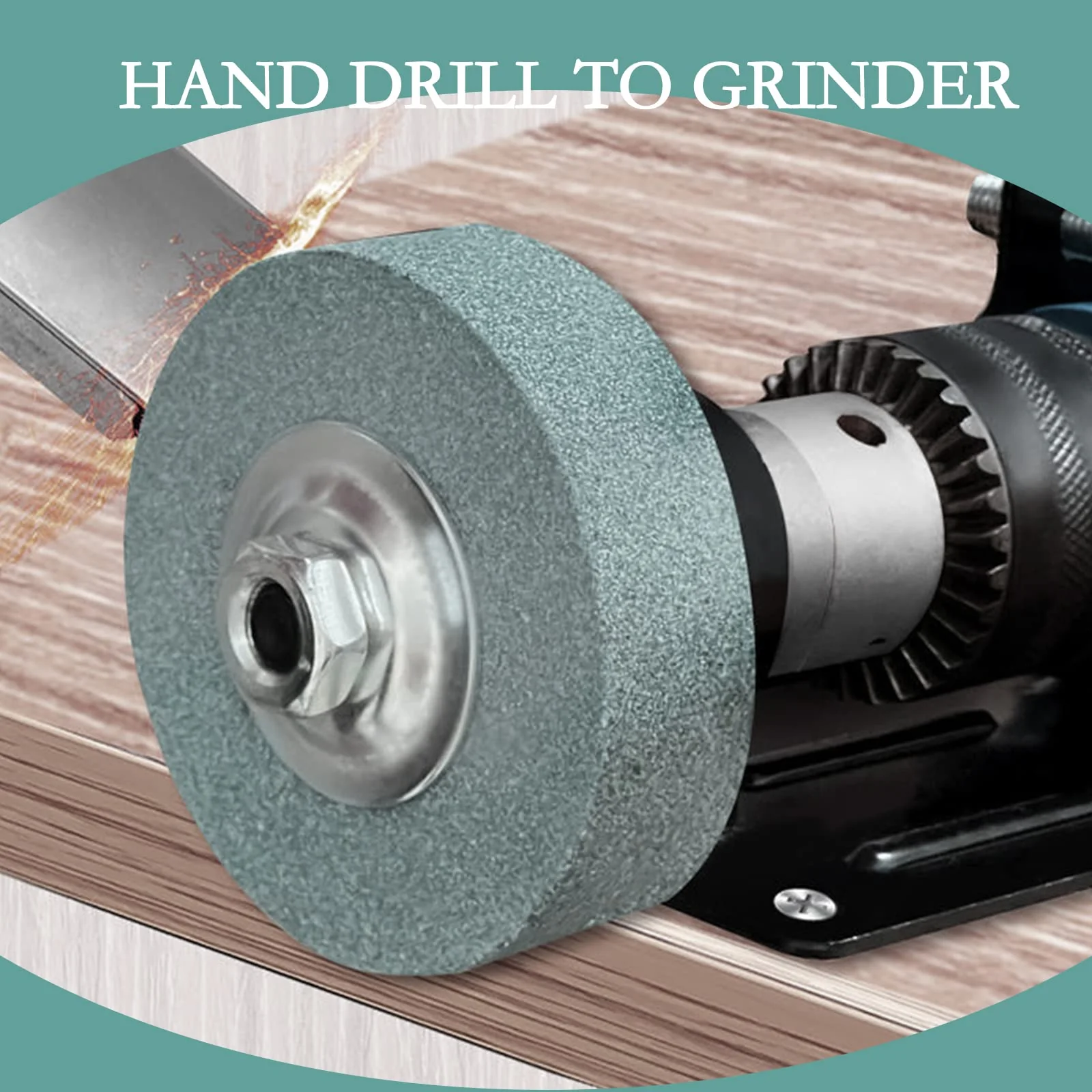 XZEIT Grinding Wheel Adapter and Grinding Stone for Drill, Metal Grinding Head, Convert Electric Drill to Grinder, 75mm OD 10mm Inner Diameter Green - Image 5
