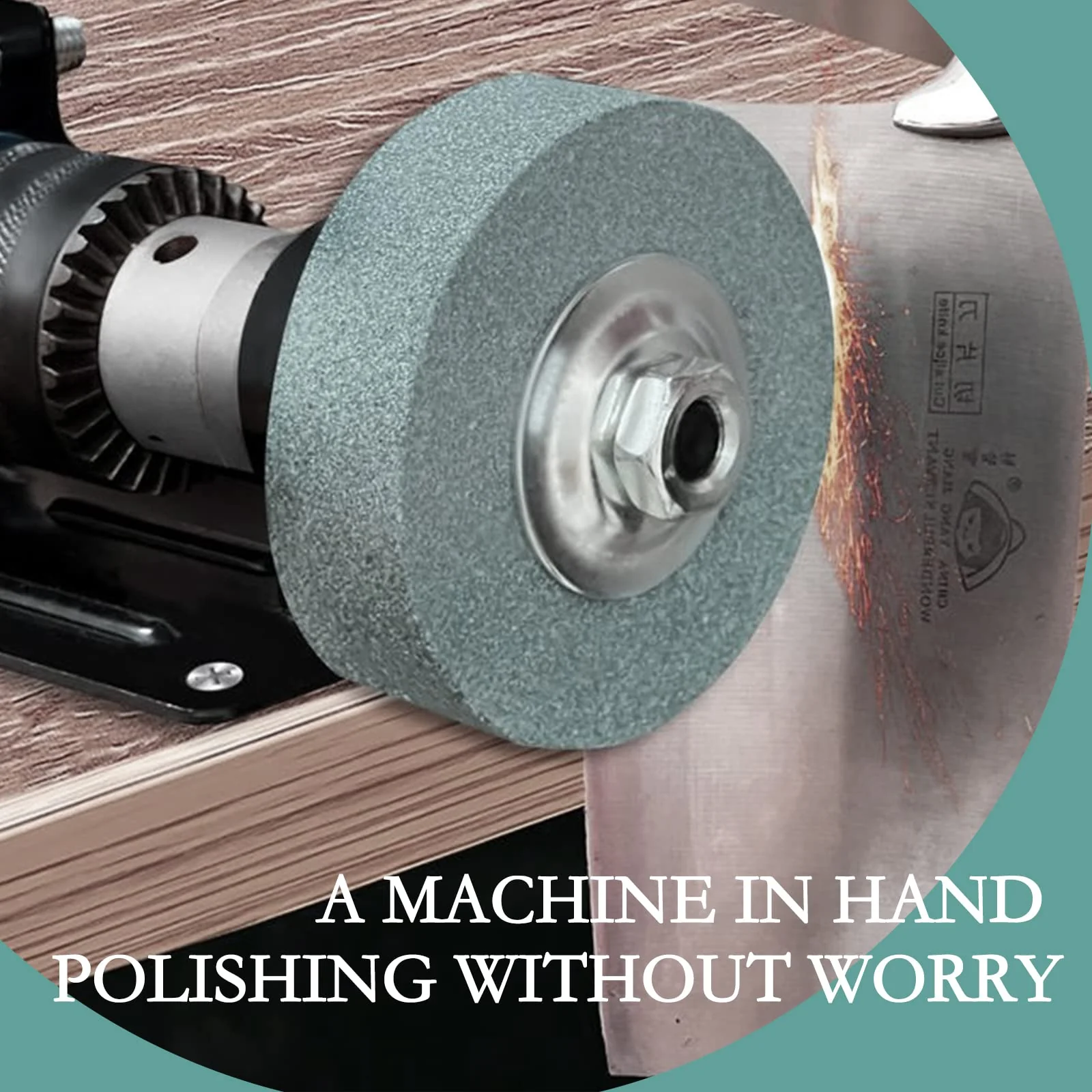 XZEIT Grinding Wheel Adapter and Grinding Stone for Drill, Metal Grinding Head, Convert Electric Drill to Grinder, 75mm OD 10mm Inner Diameter Green - Image 6