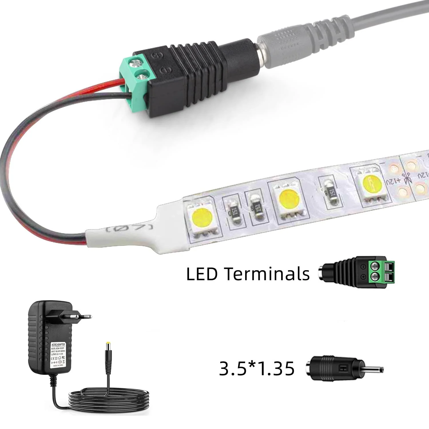 XZGm AC Adaptor 12 V 2 A Power Supply AC100-240 V to DC12 V 500 mA 1000 mA 1500 mA 2000 mA Power Driver 5.5 mm with 2 DC Plug Adapters Inverter Charger Transformer 12 V 24 W 12V2A - Image 4