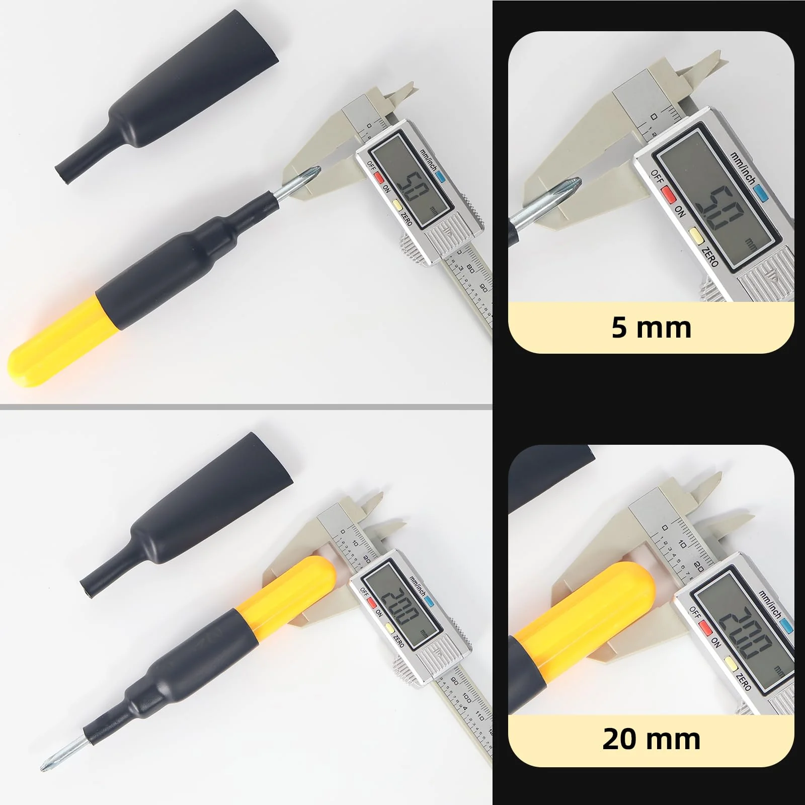 YAMXIN Heat Shrink Tube 20 mm Diameter 4:1, 3 m (2 x 1.5 m), Double-Walled with Adhesive, Waterproof and High Tension Resistant, Black - Image 3
